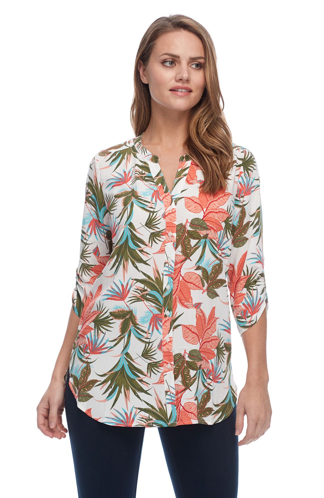 FRENCH DRESSING JEANS TROPICAL PRINT BLOUSE Rosella Style inspired