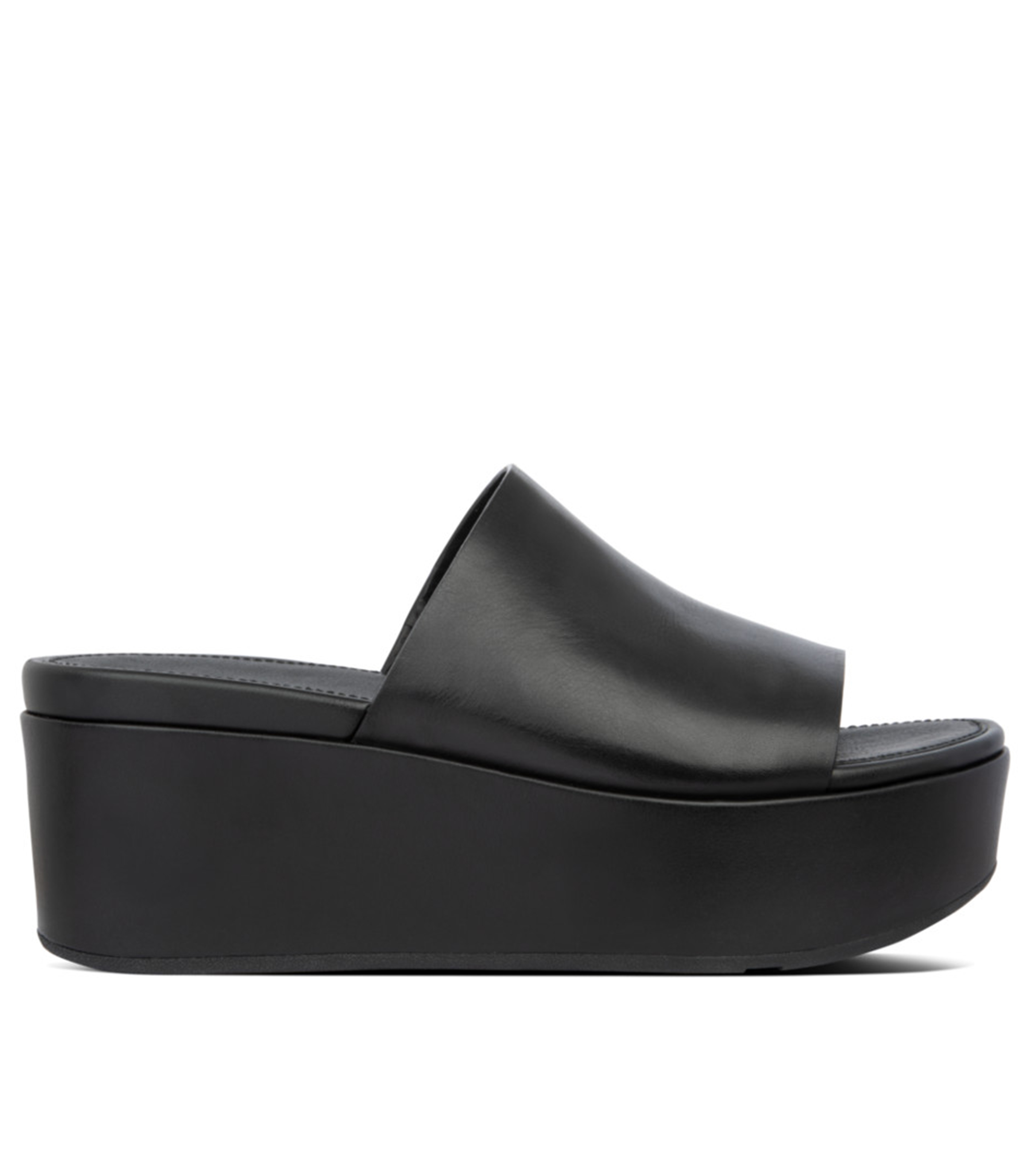 FIT FLOP BLACK LEATHER ELOISE WEDGE SLIDE | Rosella - Style inspired by ...