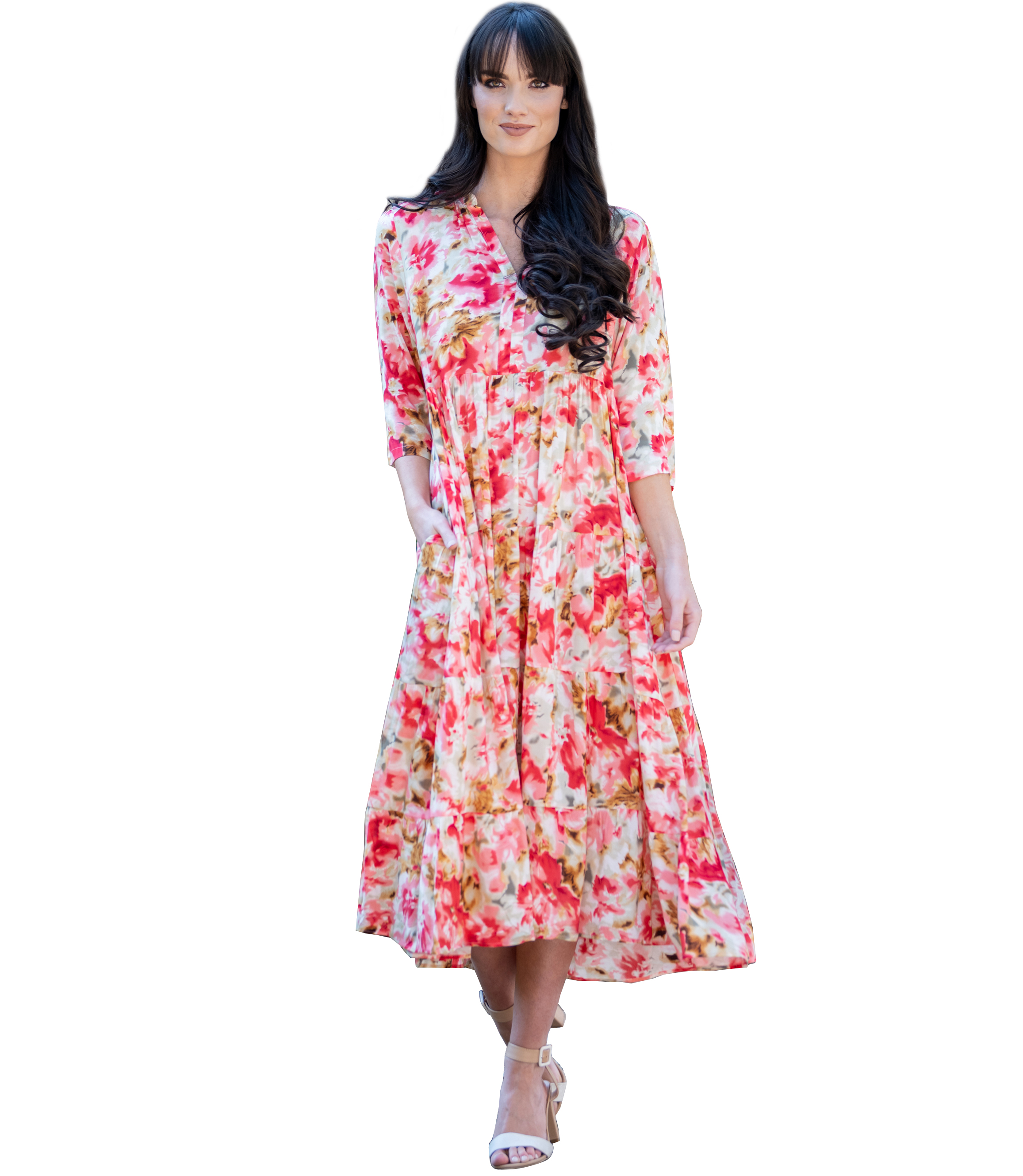 MASTIK PINK RED FLORAL DRESS | Rosella - Style inspired by elegance