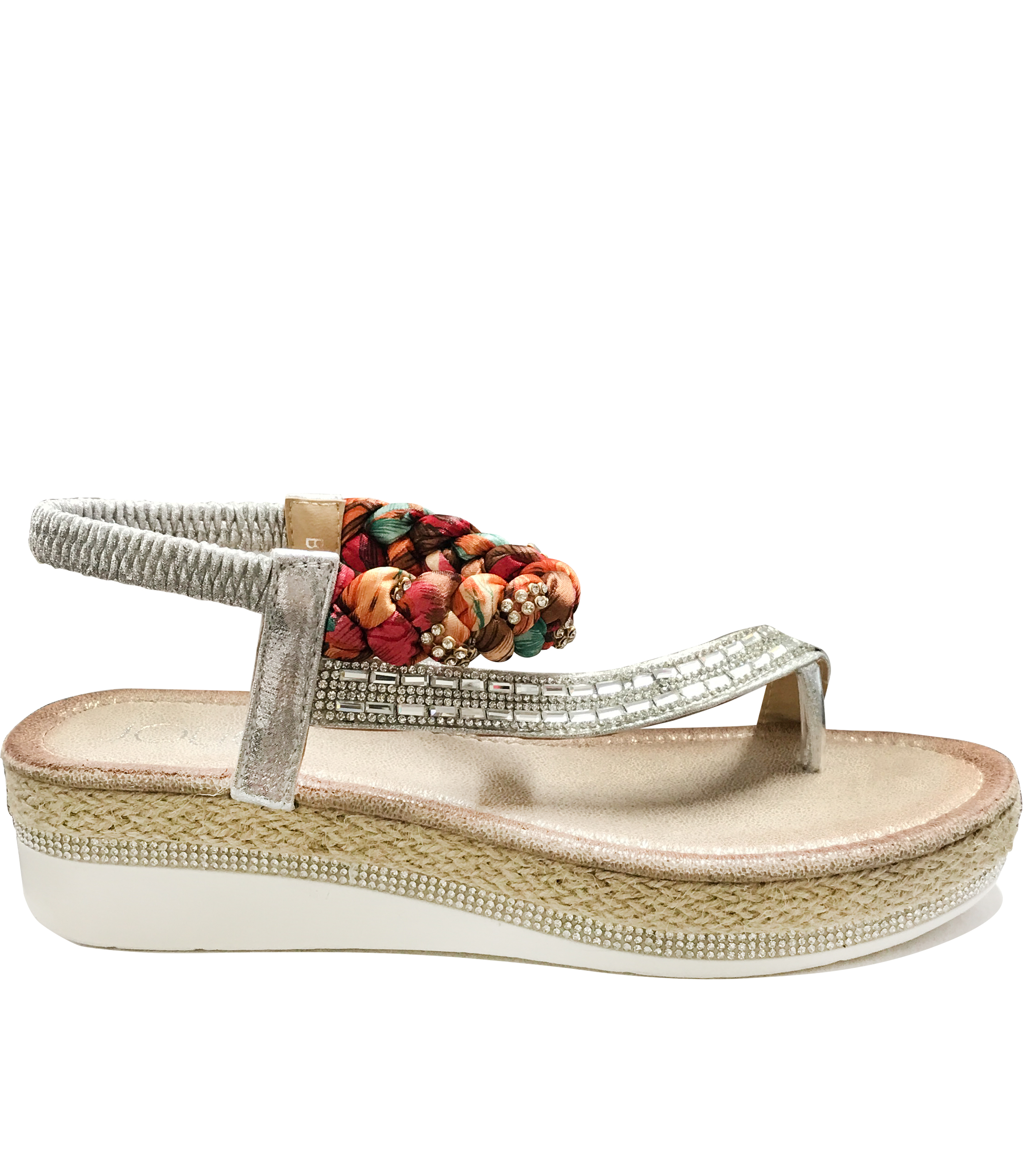 diamante flatform sandals