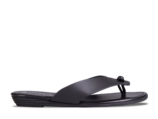 FROGGIE BLACK SLIP-ON SANDAL - 11987 | Rosella - Style inspired by elegance