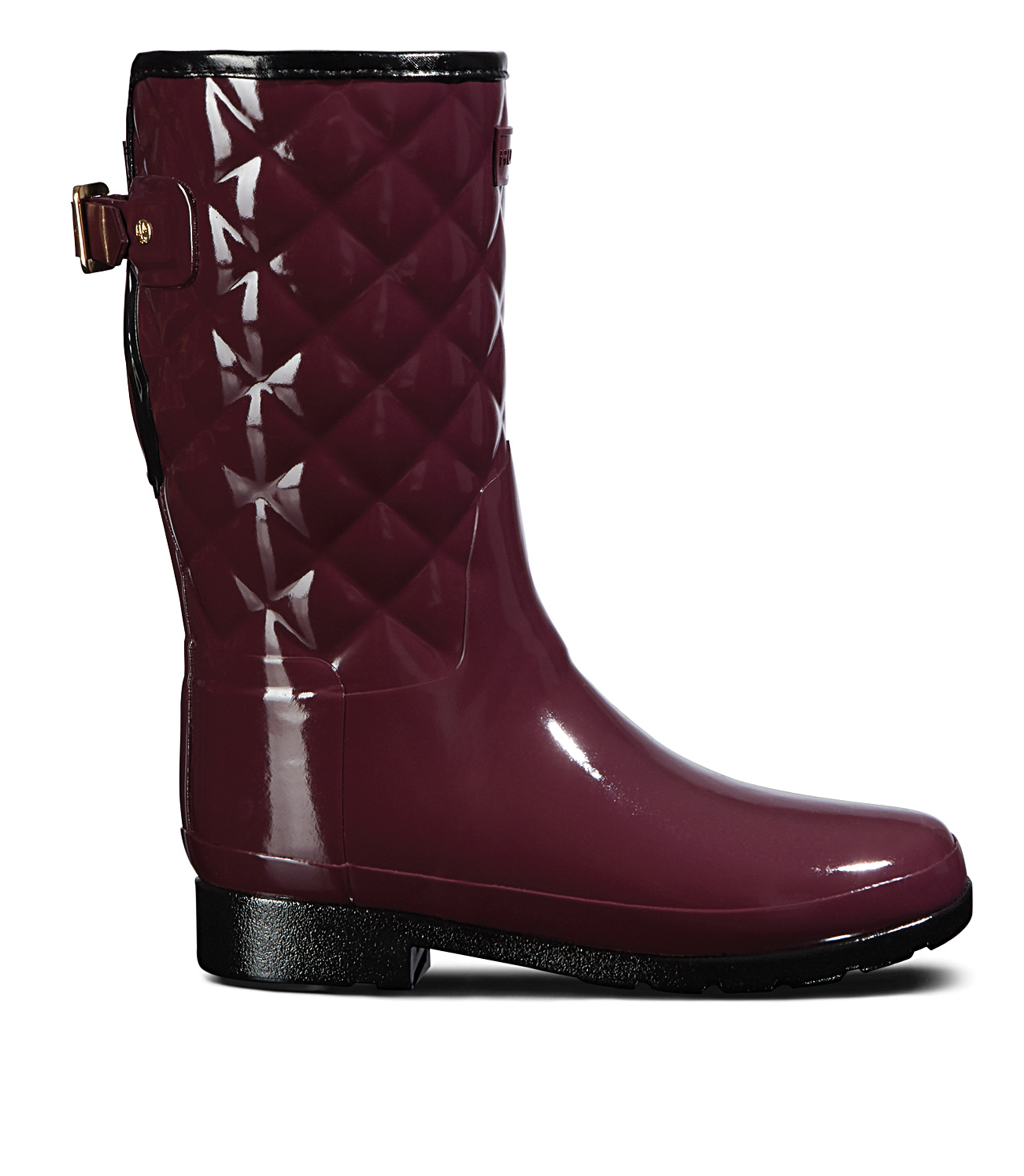 HUNTER BOOTS OXBLOOD REFINED GLOSS QUILT SHORT BOOT | Rosella - Style ...