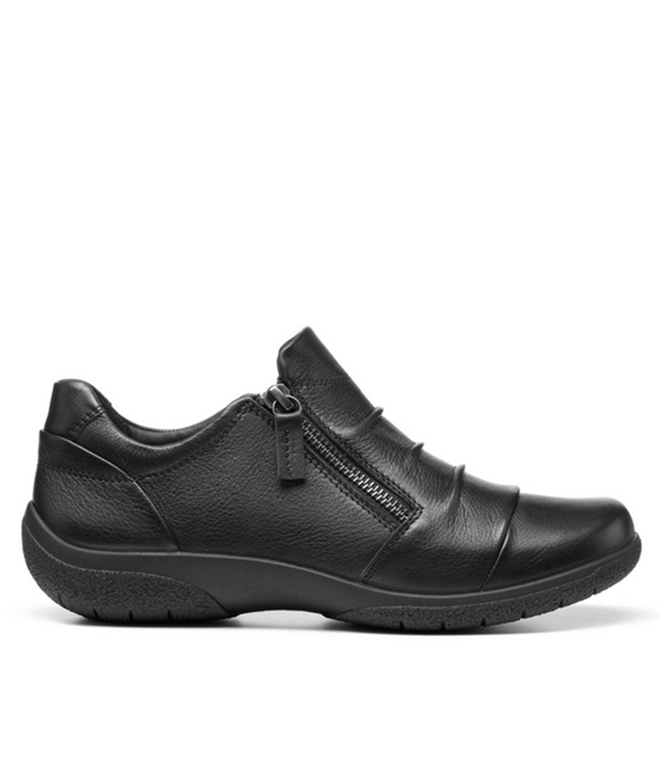 HOTTER BLACK LEATHER ALDER SHOE Rosella Style inspired by elegance
