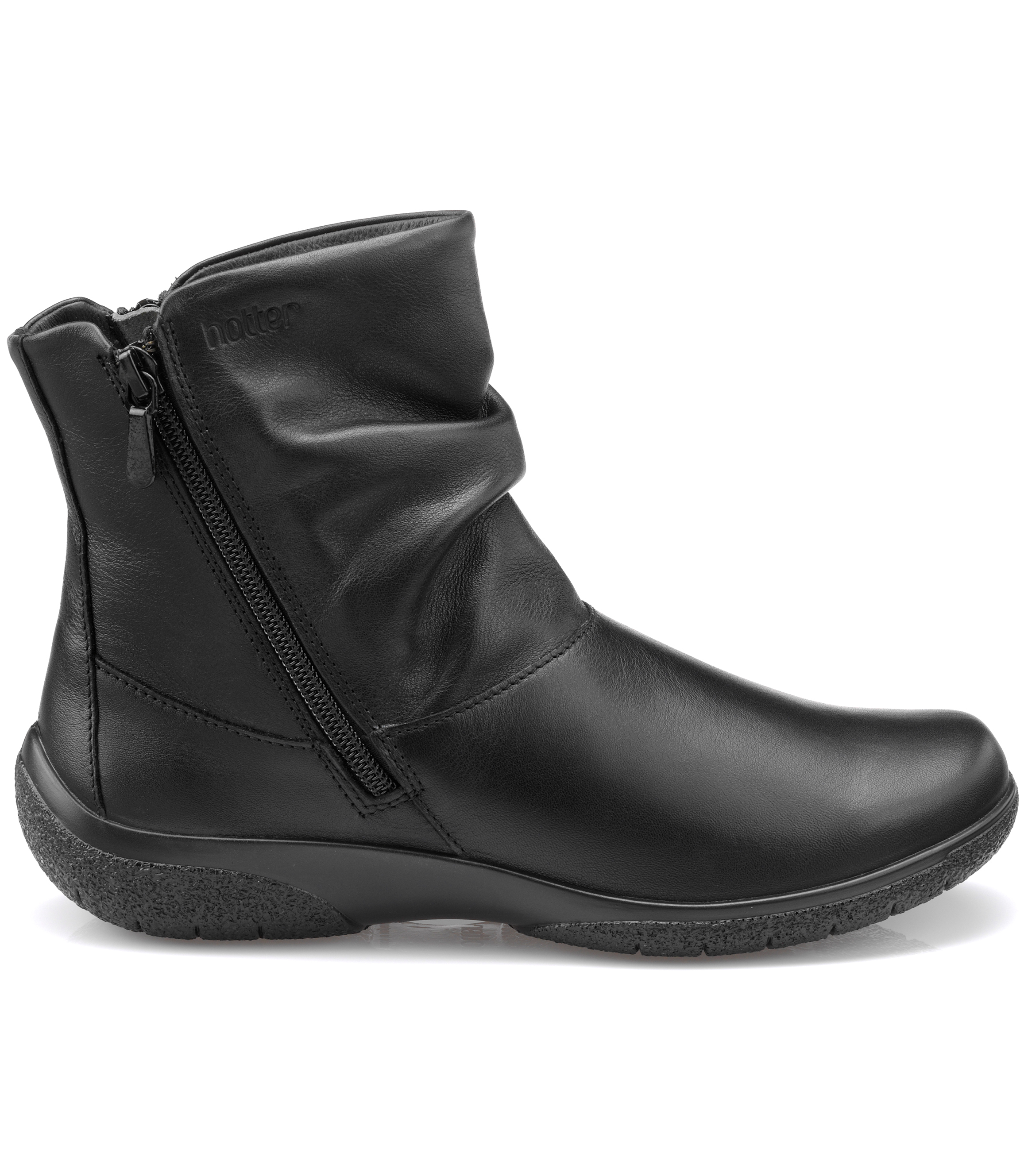 HOTTER BLACK LEATHER WHISPER BOOTS | Rosella - Style inspired by elegance