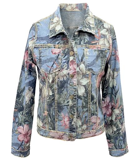 MADE IN ITALY DENIM FLORAL REVERSIBLE JACKET | Rosella - Style inspired ...