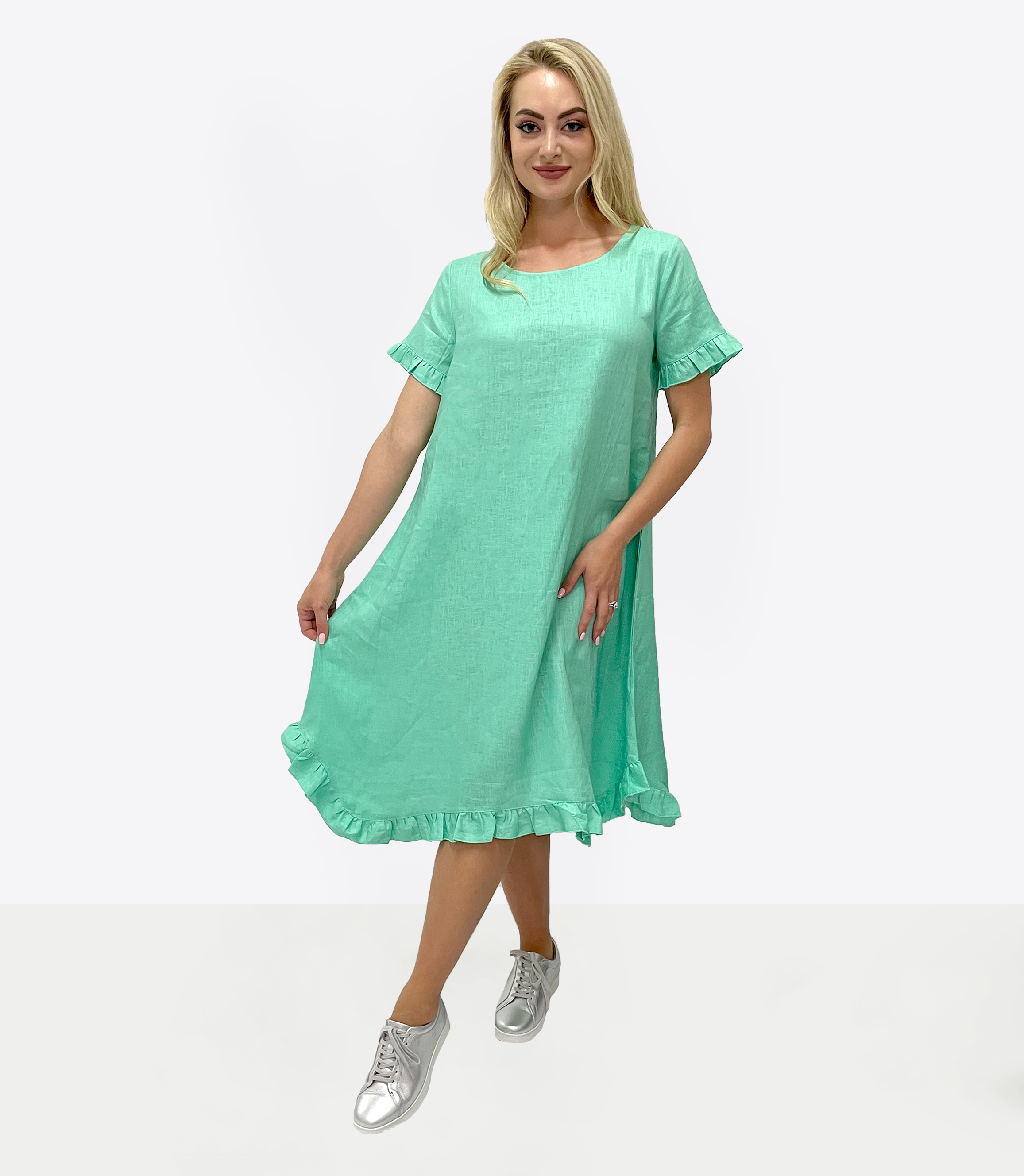 JOLIE KAREN MINT LINEN DRESS | Rosella 