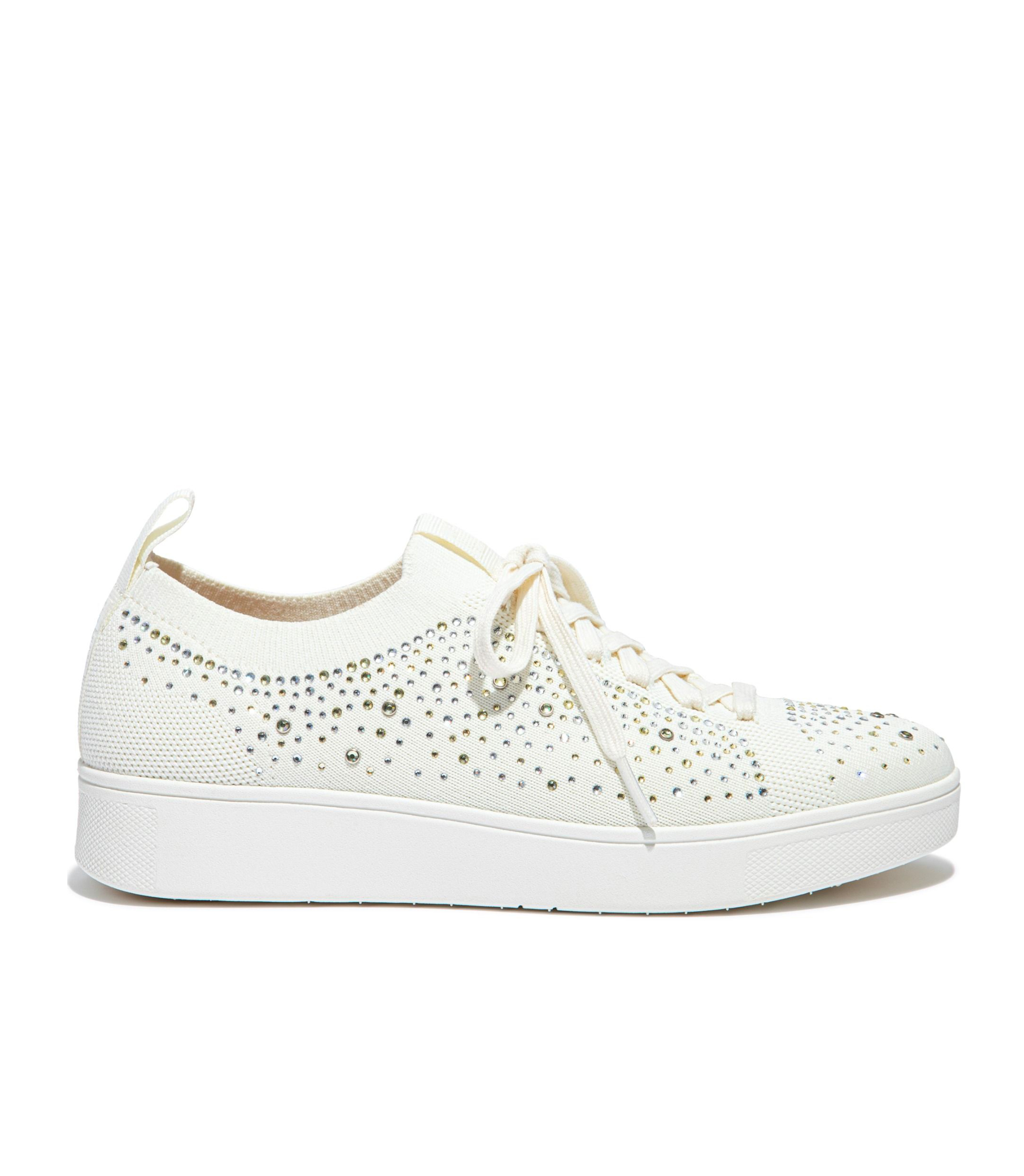 FIT FLOP CREAM RALLY OMBRE CRYSTAL KNITTED SNEAKERS | Rosella - Style  inspired by elegance