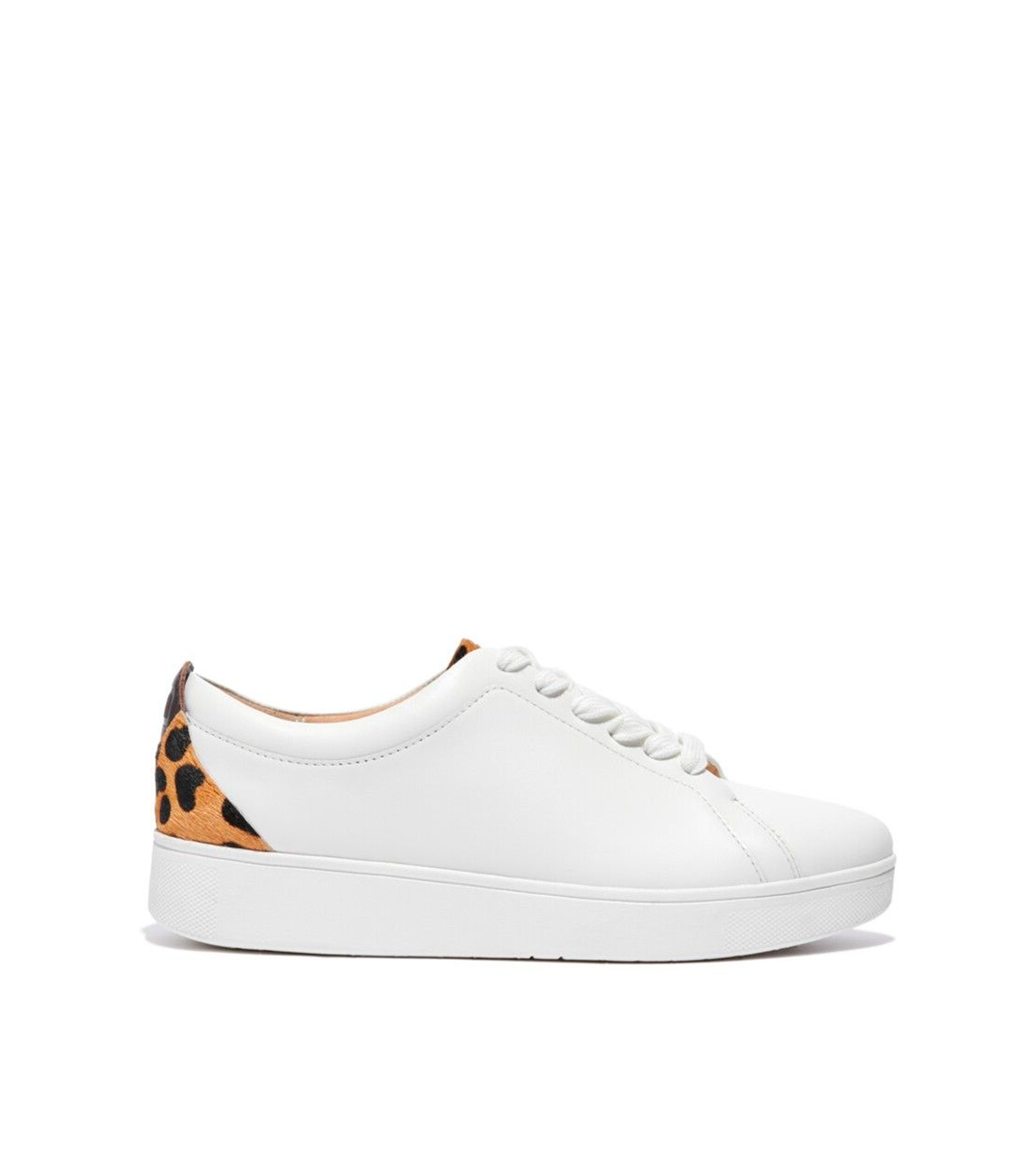 white sneakers with leopard back