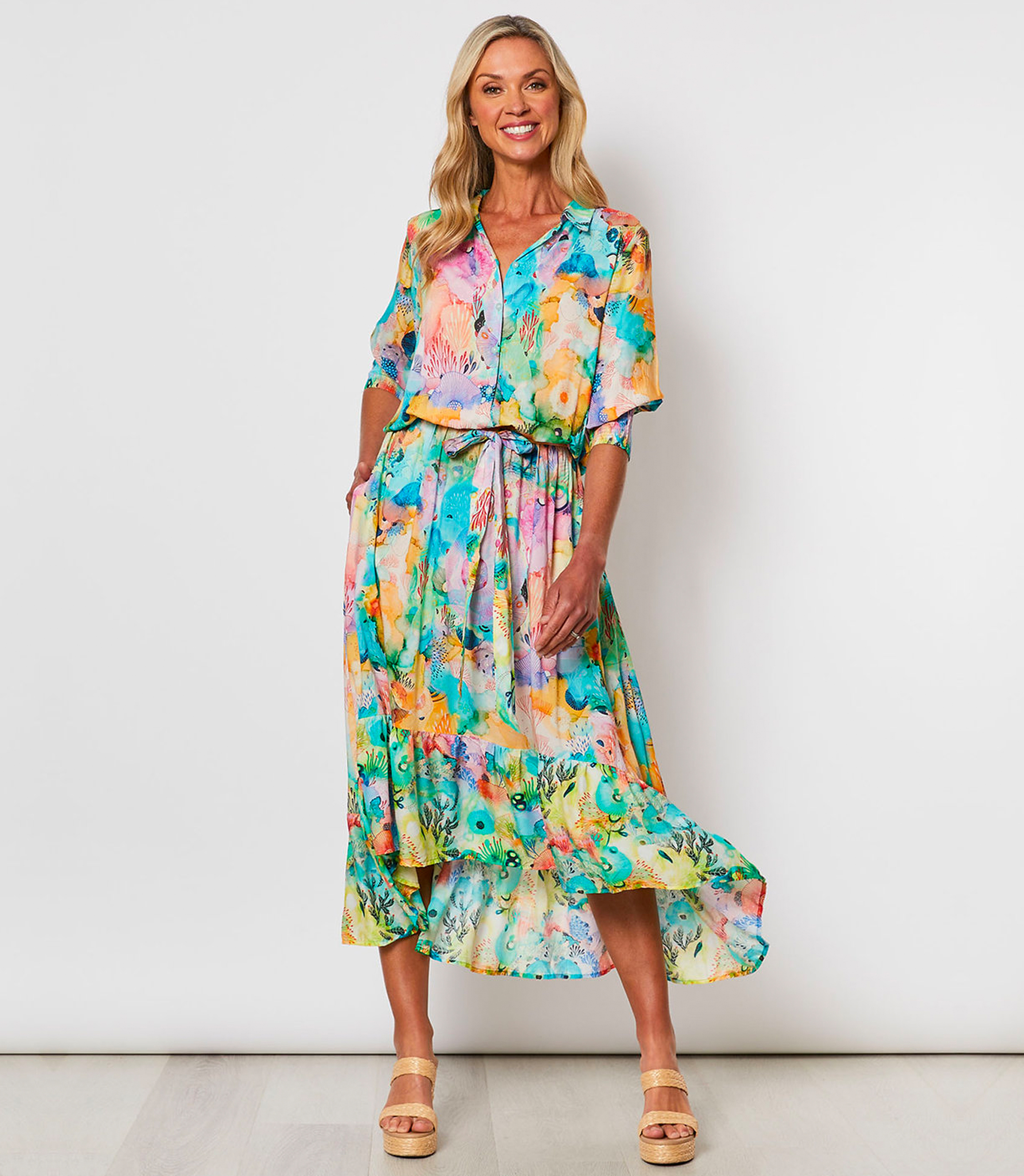 HAMMOCK AND VINE MULTICOLOURED UNDER THE SEA PRINTED DRESS Rosella