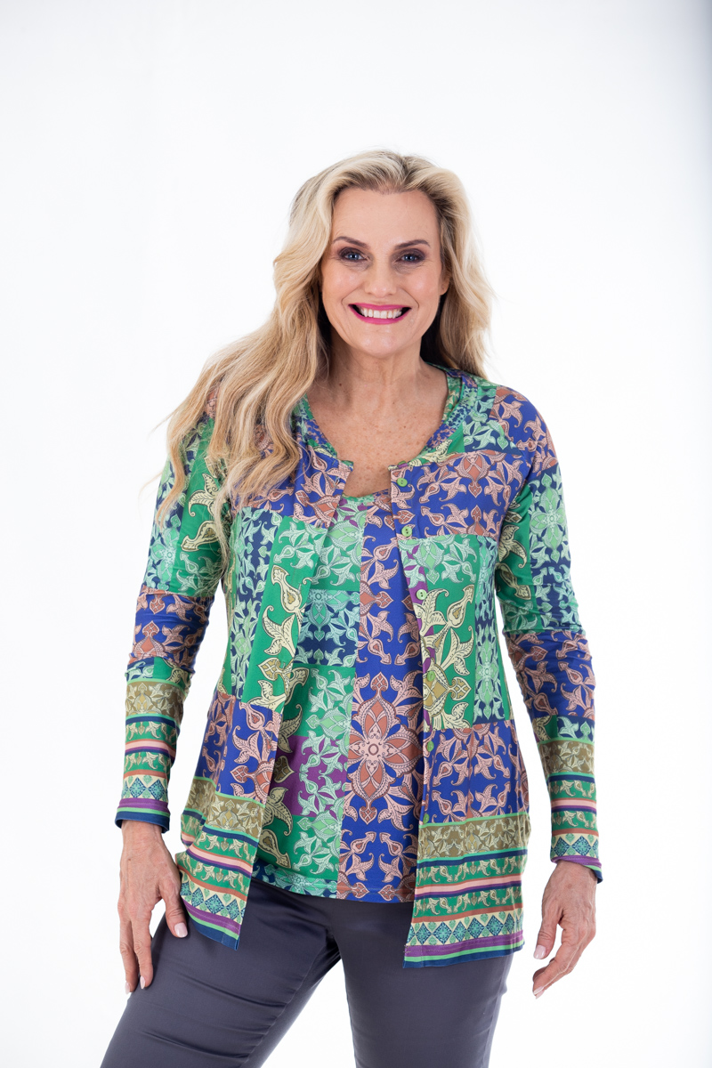 CALYPSO MULTICOLOUR RELAXED BUTTON KNIT JACKET | Rosella - Style ...