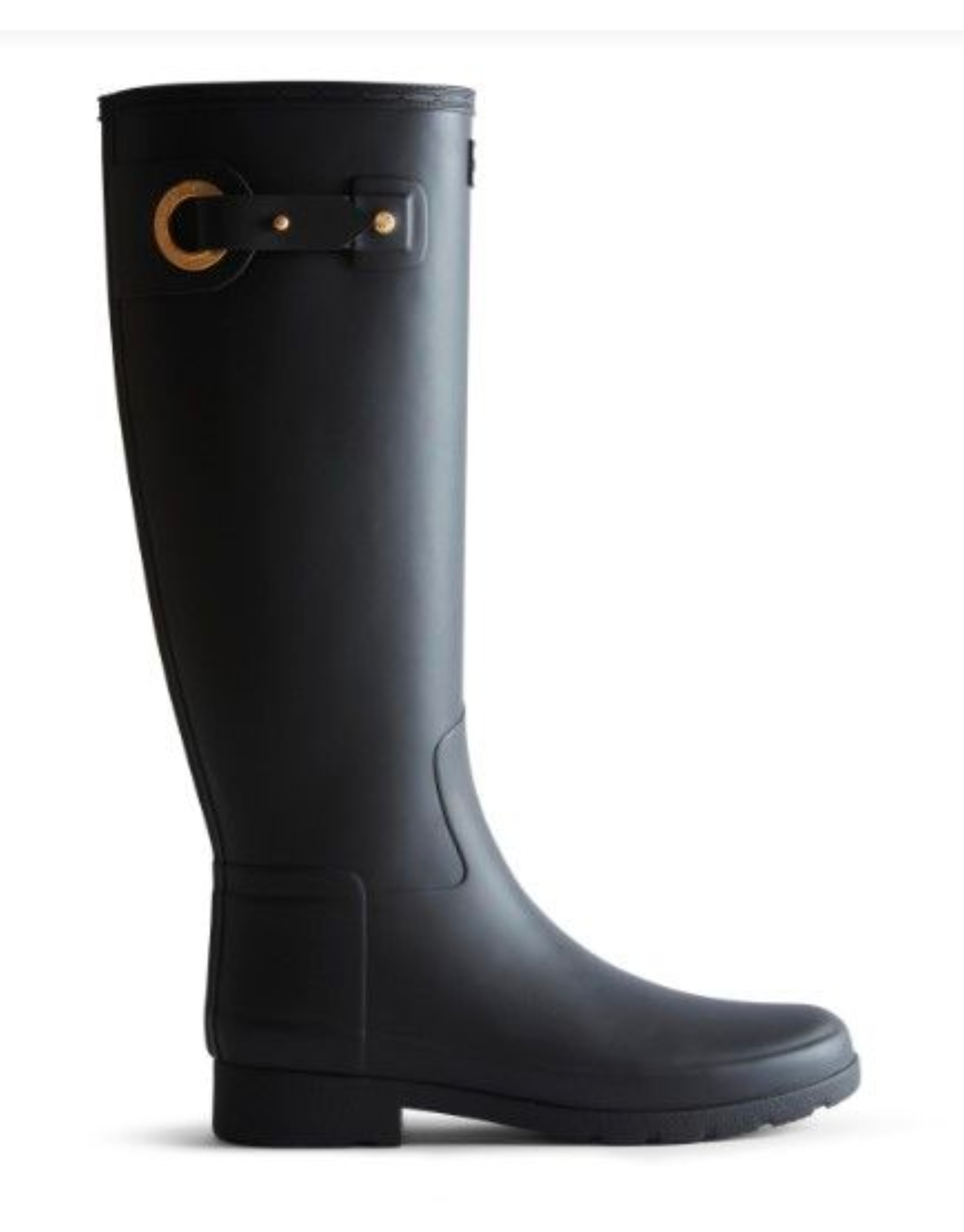 HUNTER BLACK EYELET BUCKLE REFINED TALL BOOT Rosella Style inspired