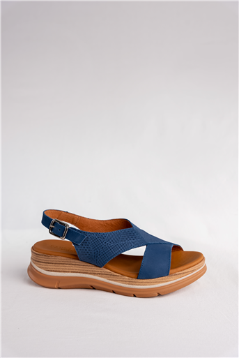PAULA URBAN NAVY TEXTURED LOW WEDGE | Rosella - Style inspired by elegance