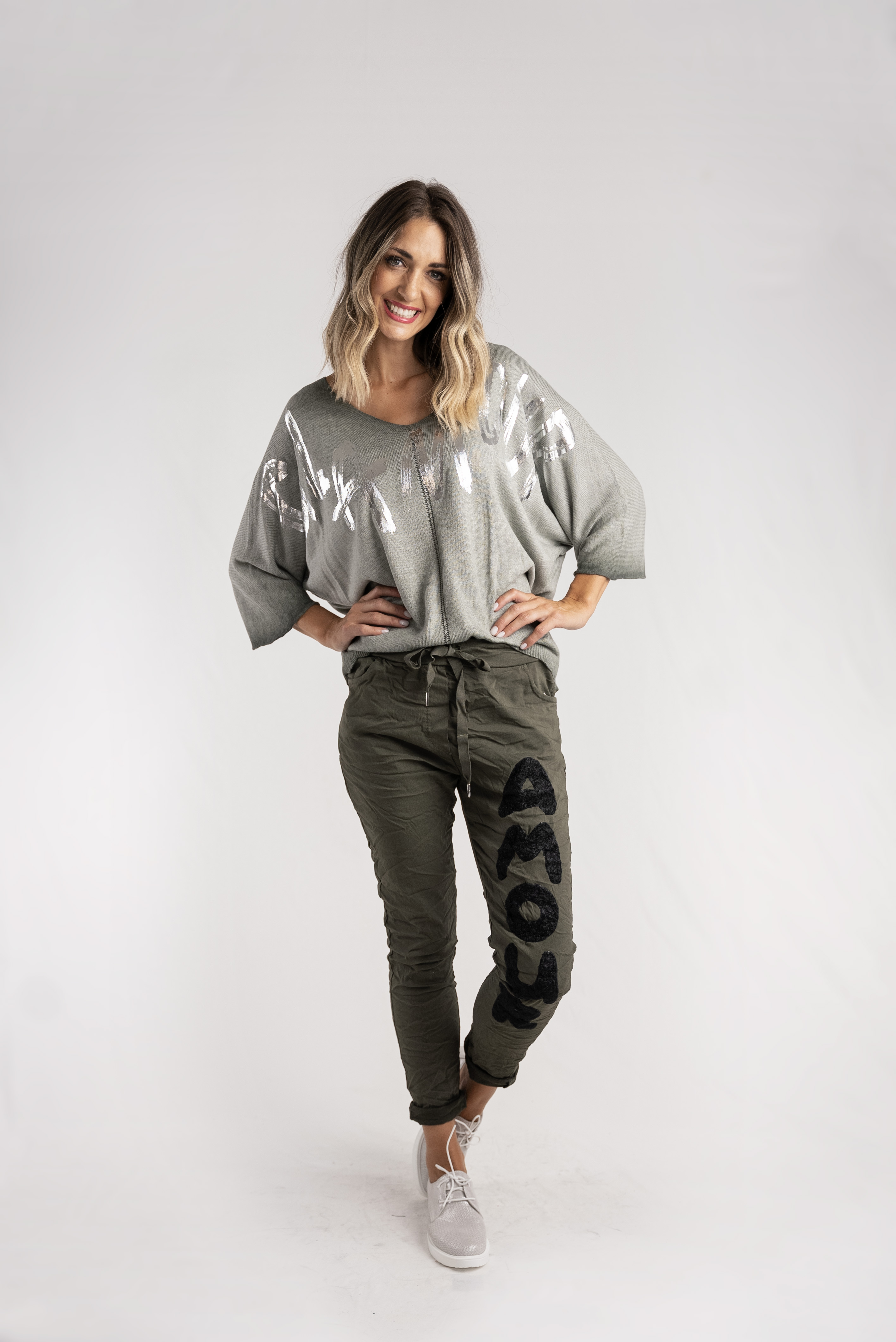 Green Flower Embroidered Spanish Pants main image 1