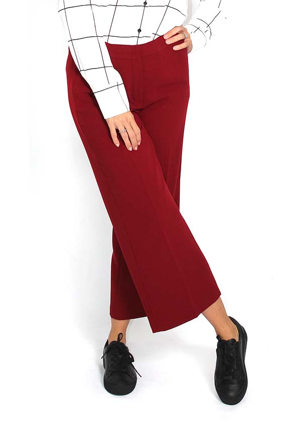 GERRY WEBER MAROON WIDE LEG TROUSERS 