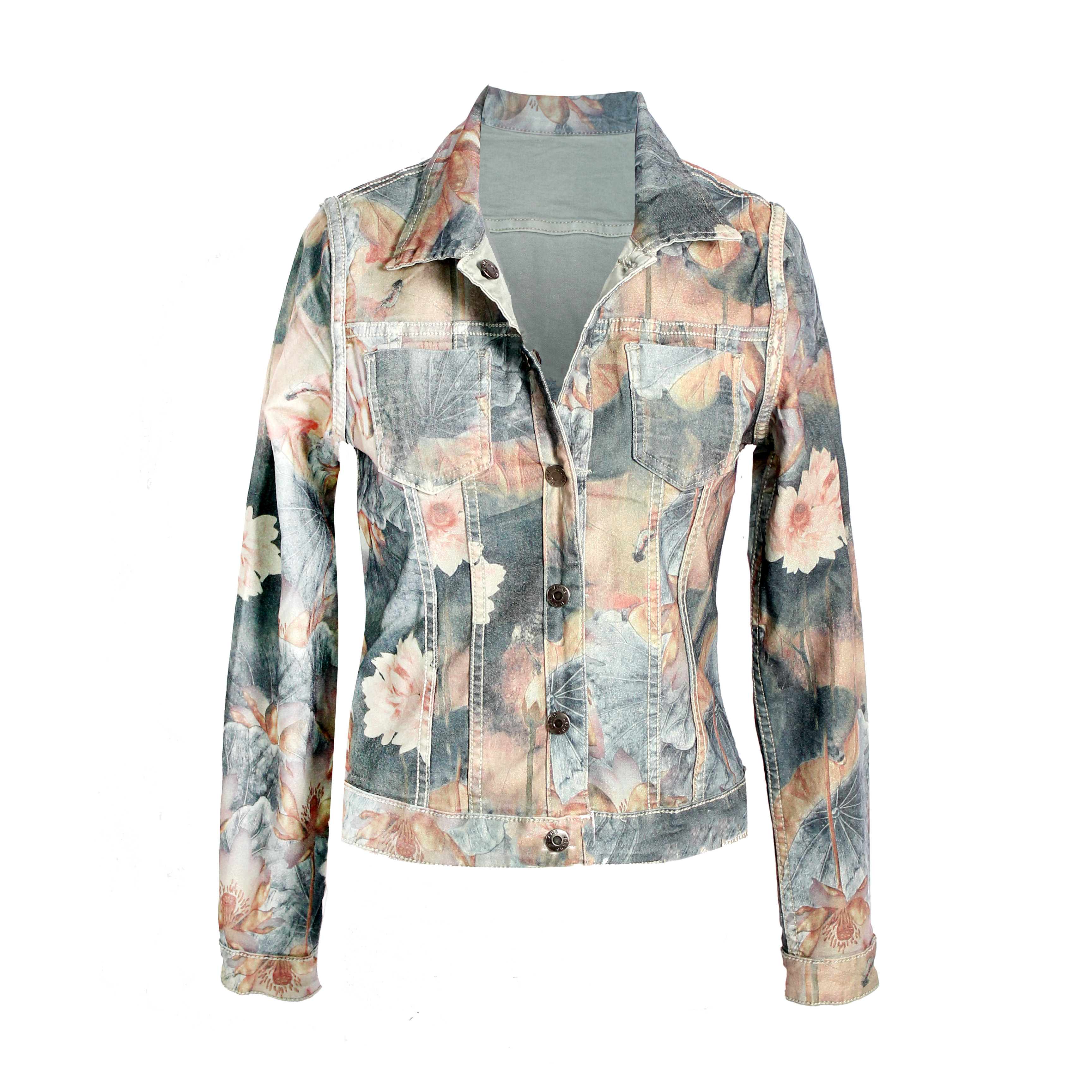 MADE IN ITALY REVERSIBLE ARMY GREEN PRINT JACKET Rosella Style