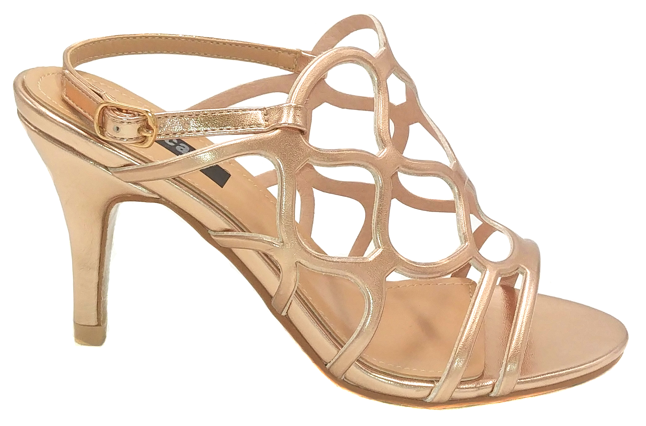 STACCATO ROSE GOLD SANDAL HEEL 