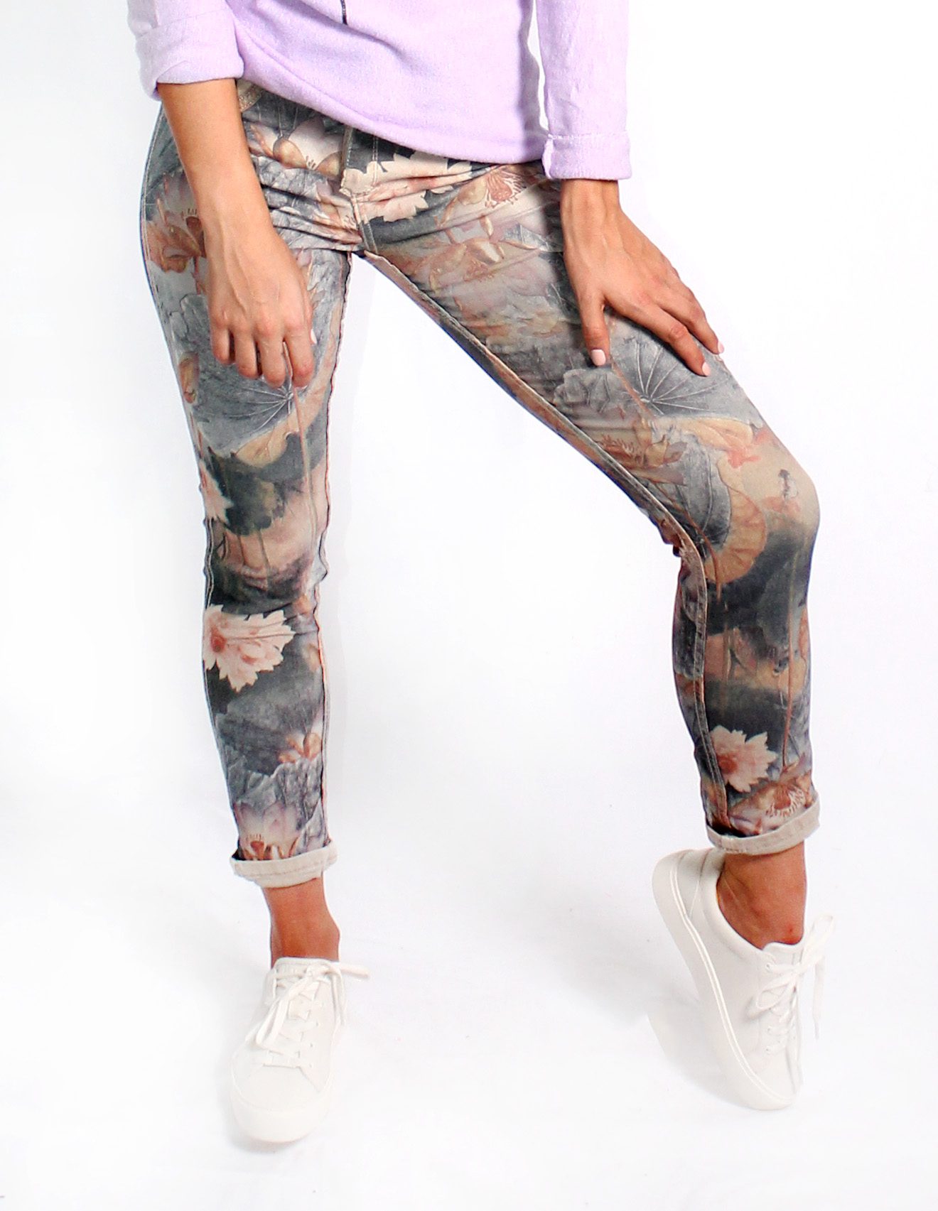MADE IN ITALY STONE AUTUMN REVERSIBLE JEANS Rosella Style inspired