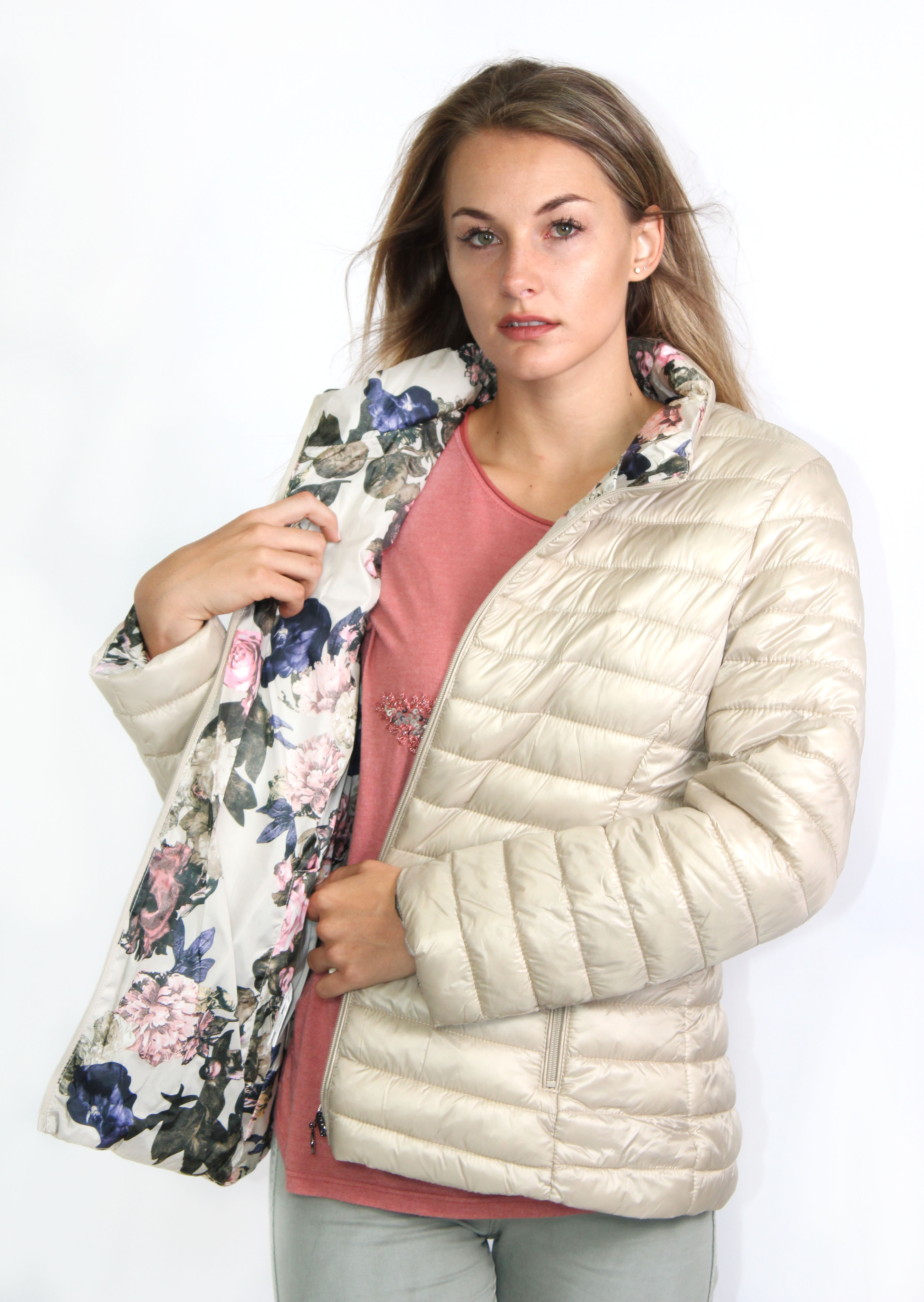 floral puffer jacket
