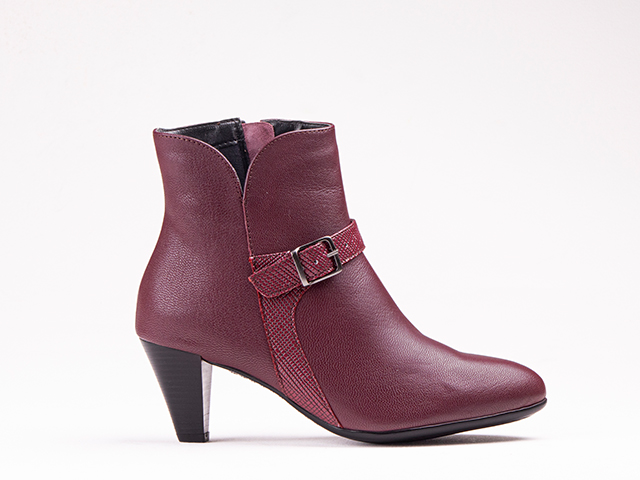 FROGGIE BURGANDY BOOT WITH HEEL- 12056 | Rosella - Style inspired by ...