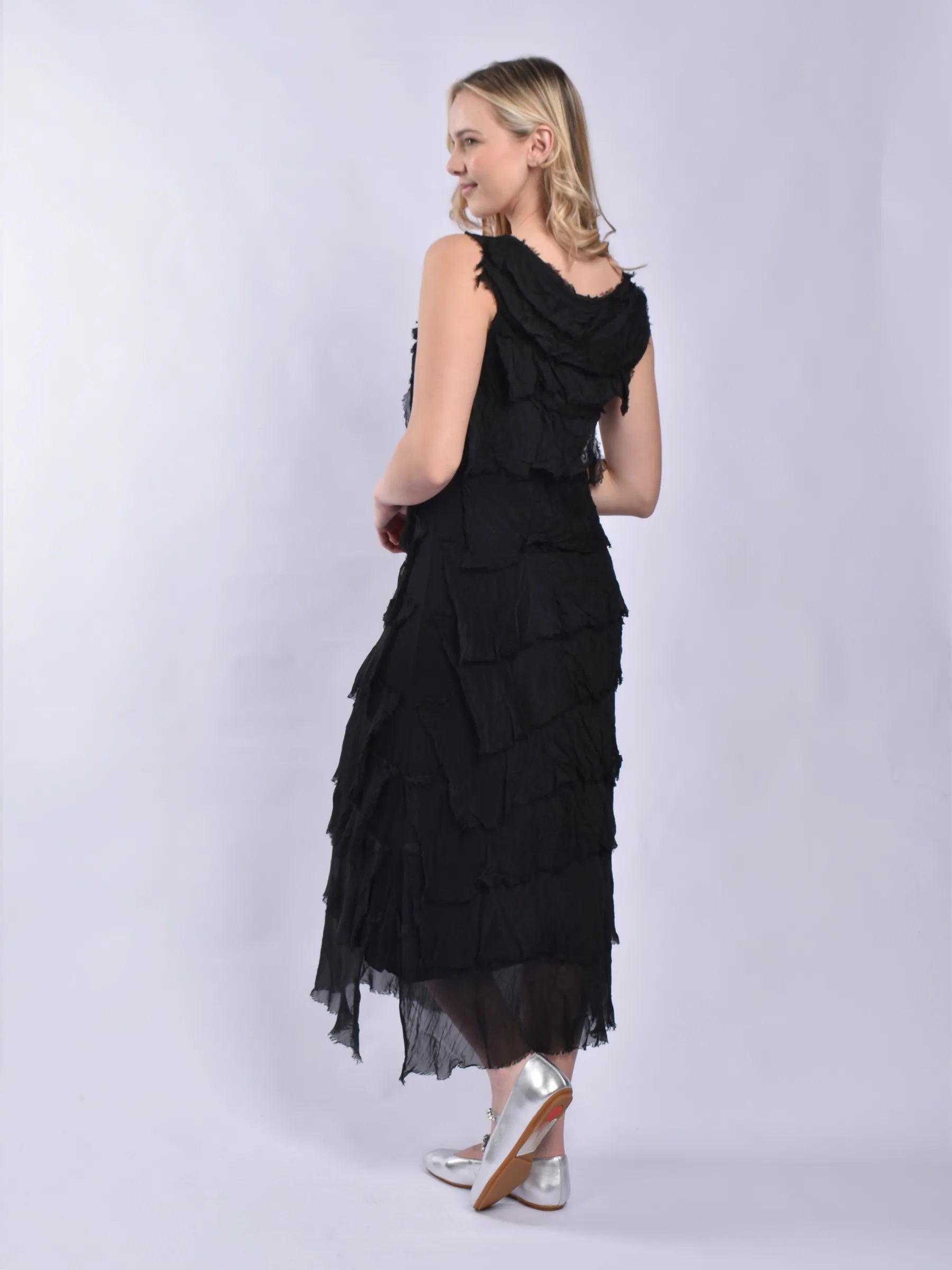 MADE IN ITALY LONG FRILL DRESS