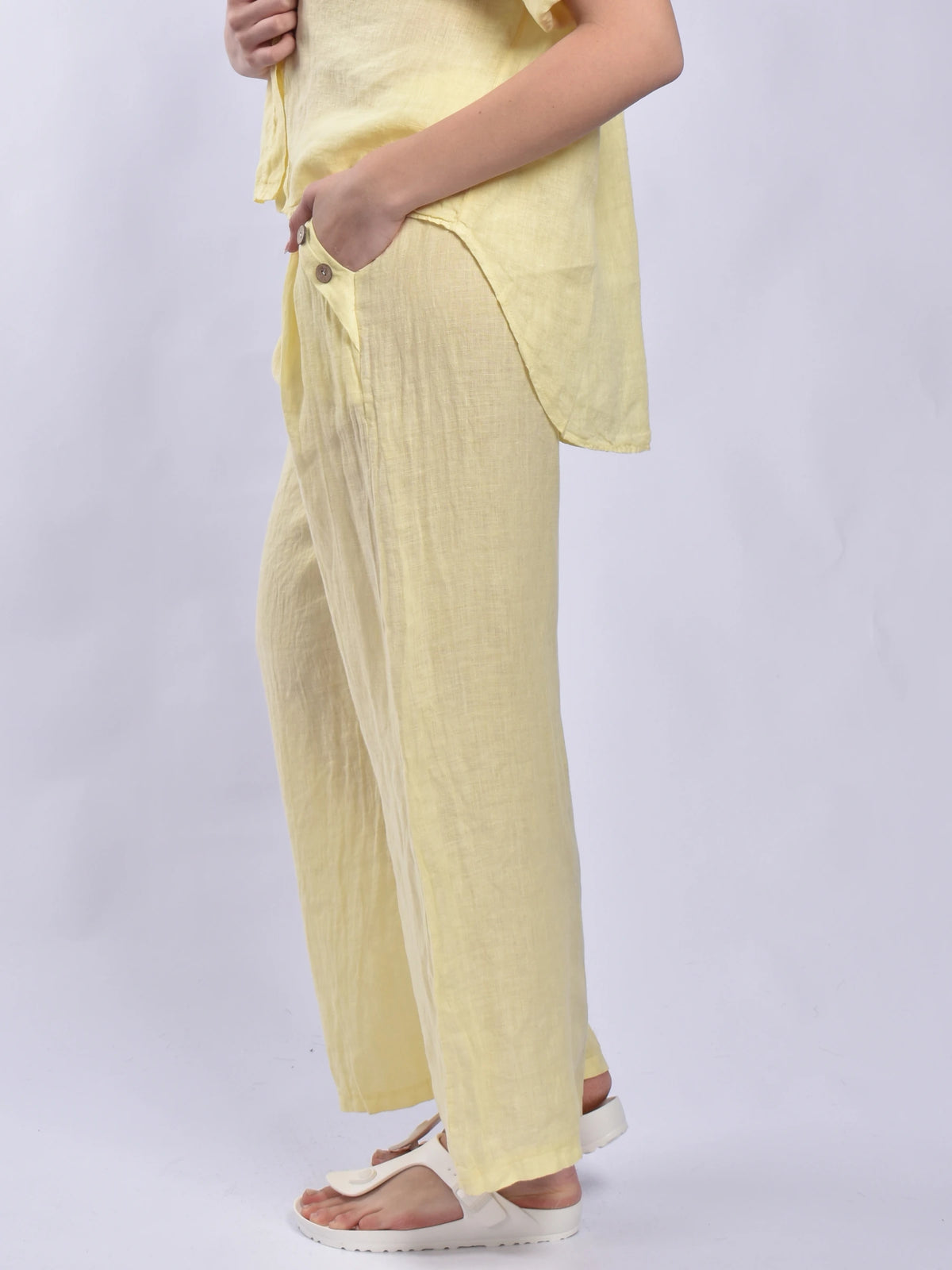 Made In Italy Linen Palazzo Pants