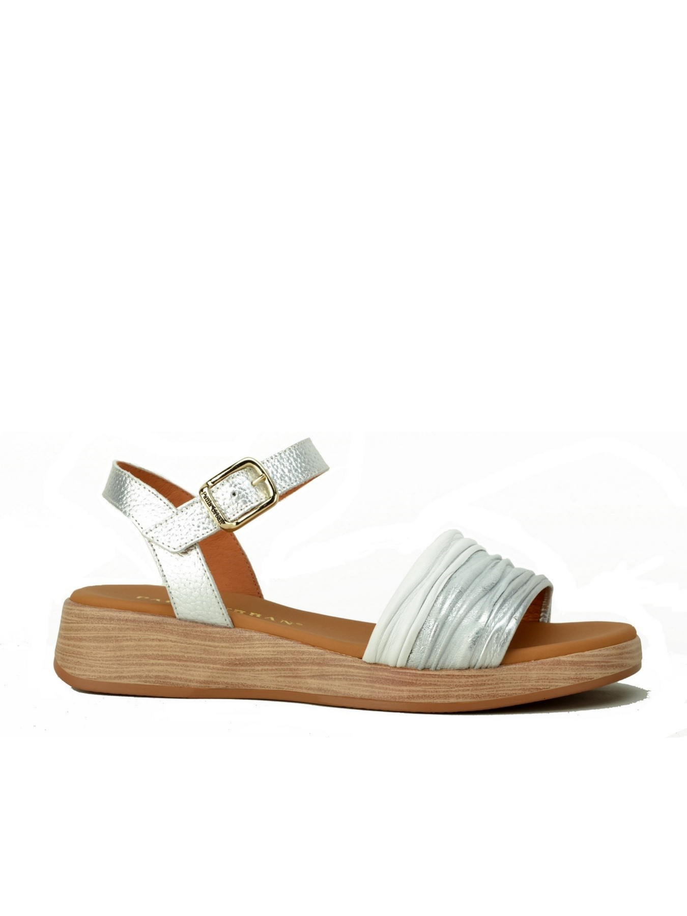 PAULA URBAN SILVER WHITE FLAT SANDAL