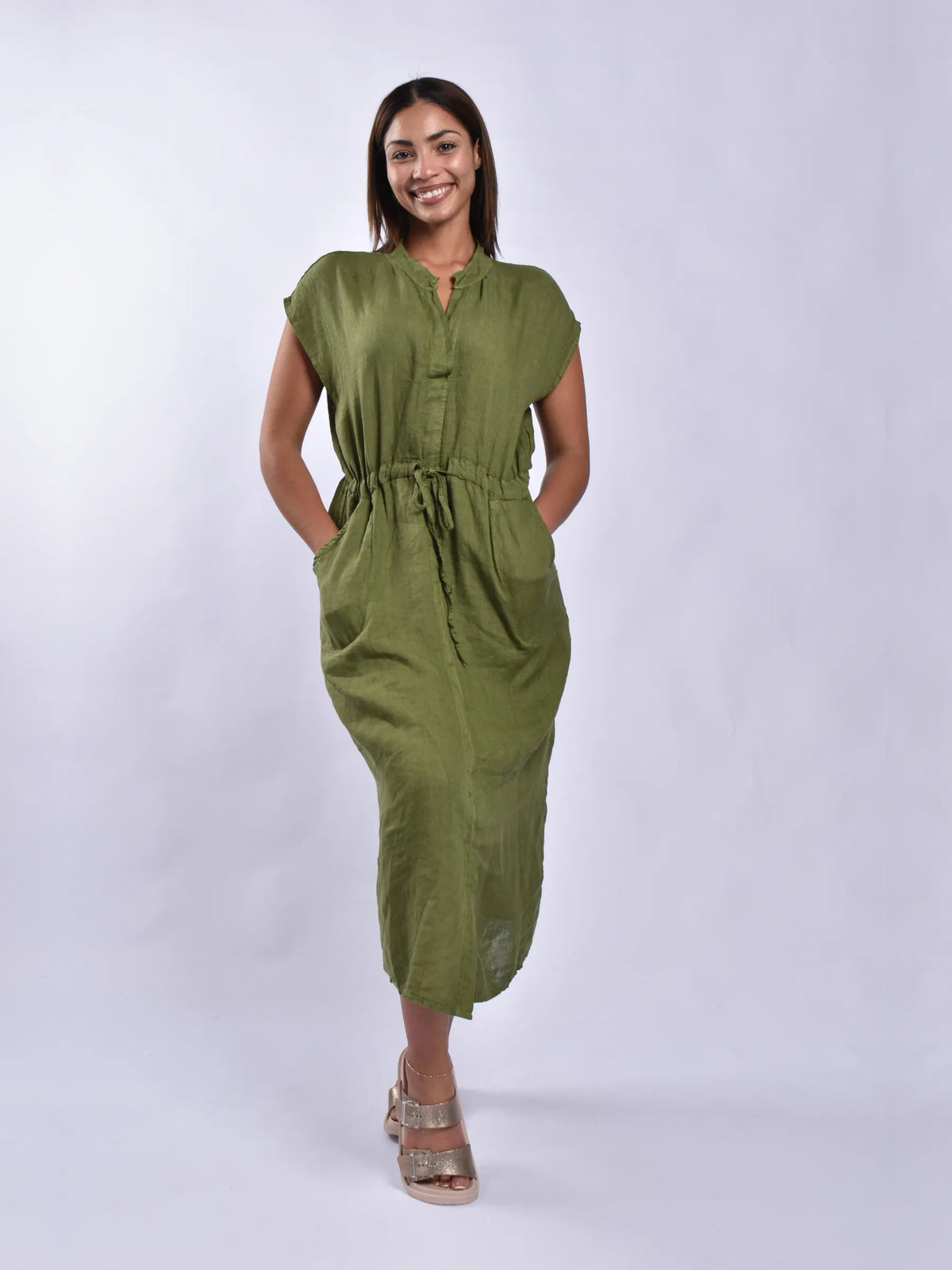 Made In Italy Linen Long Dress
