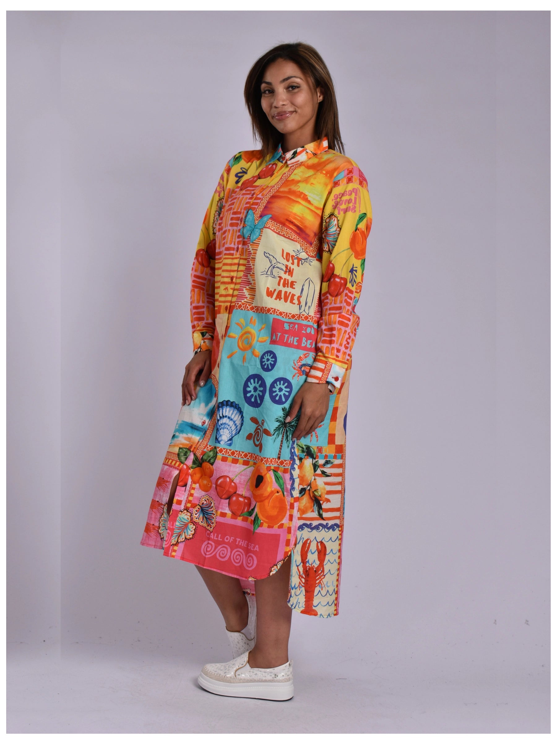 JOLIE YELLOW MULTI ELMEY DRESS