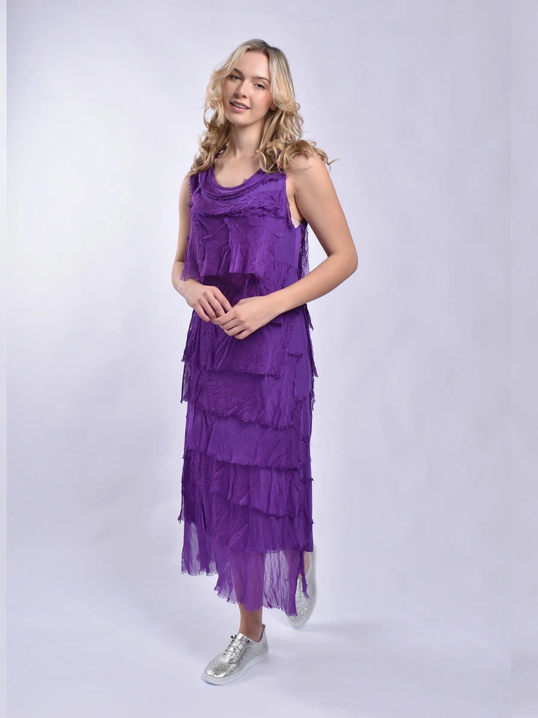 MADE IN ITALY LONG FRILL DRESS