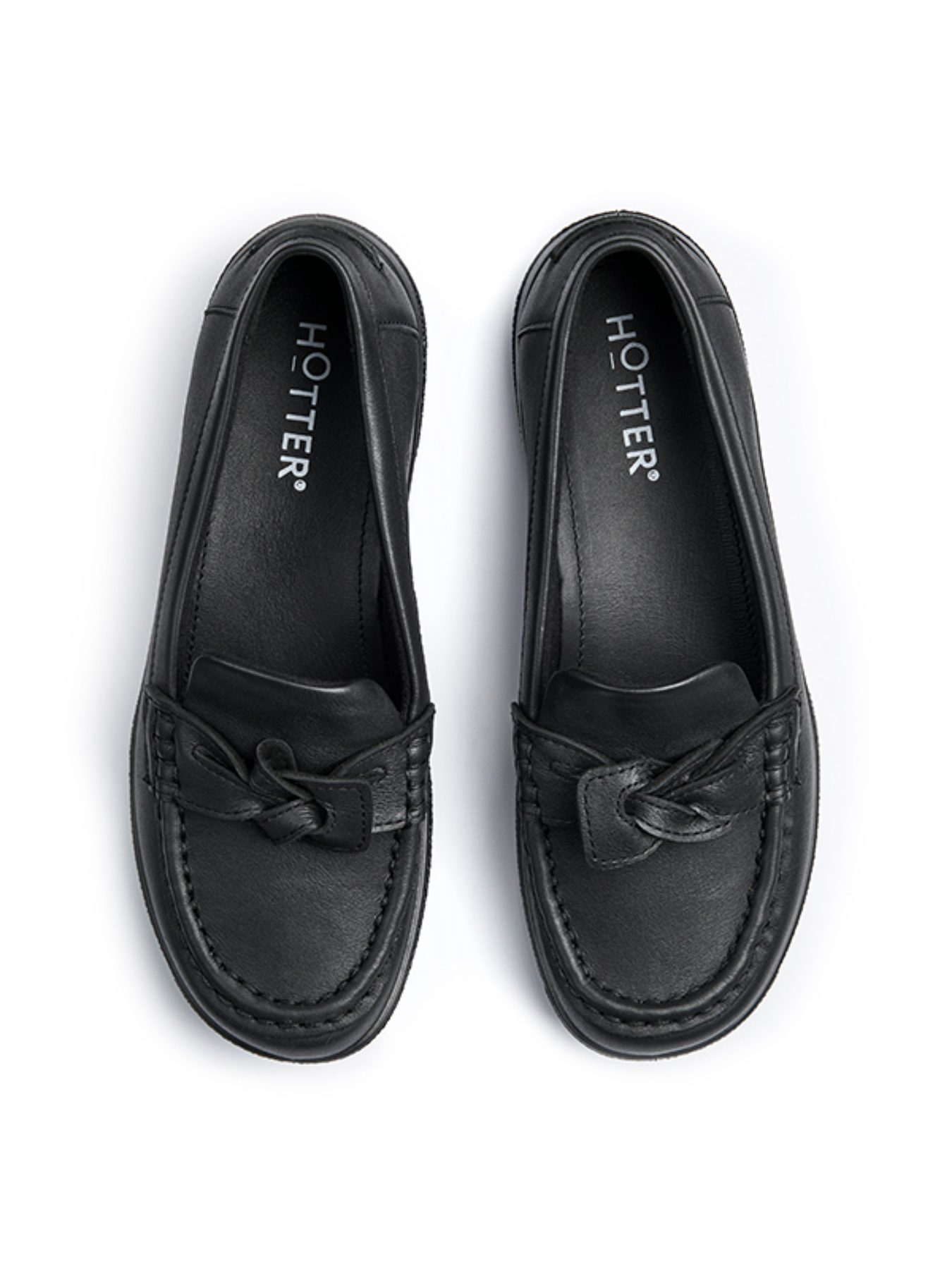 HOTTER BLACK CABANA MOCCASIN