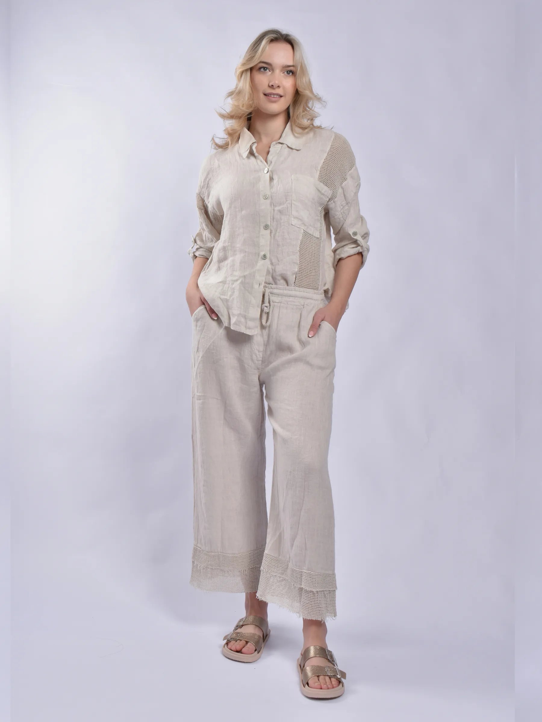 Made In Italy Pure Linen Pants