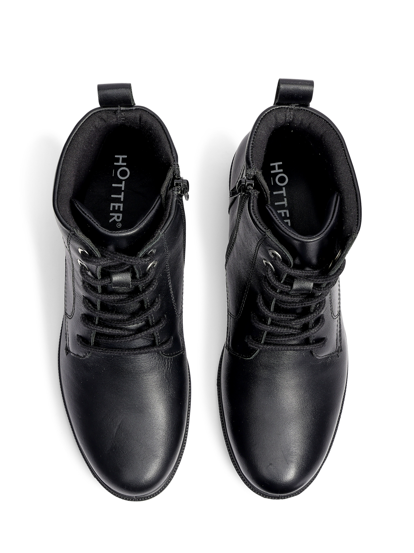 HOTTER BLACK SURREY LACE-UP  BOOT