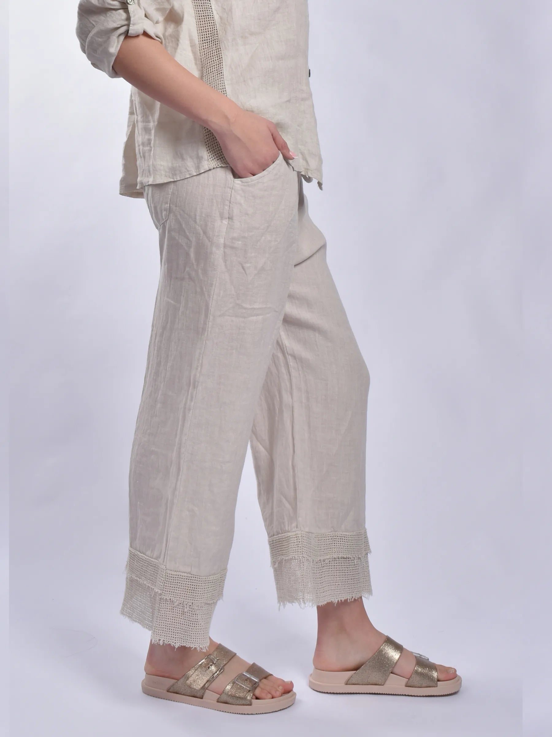 Made In Italy Pure Linen Pants