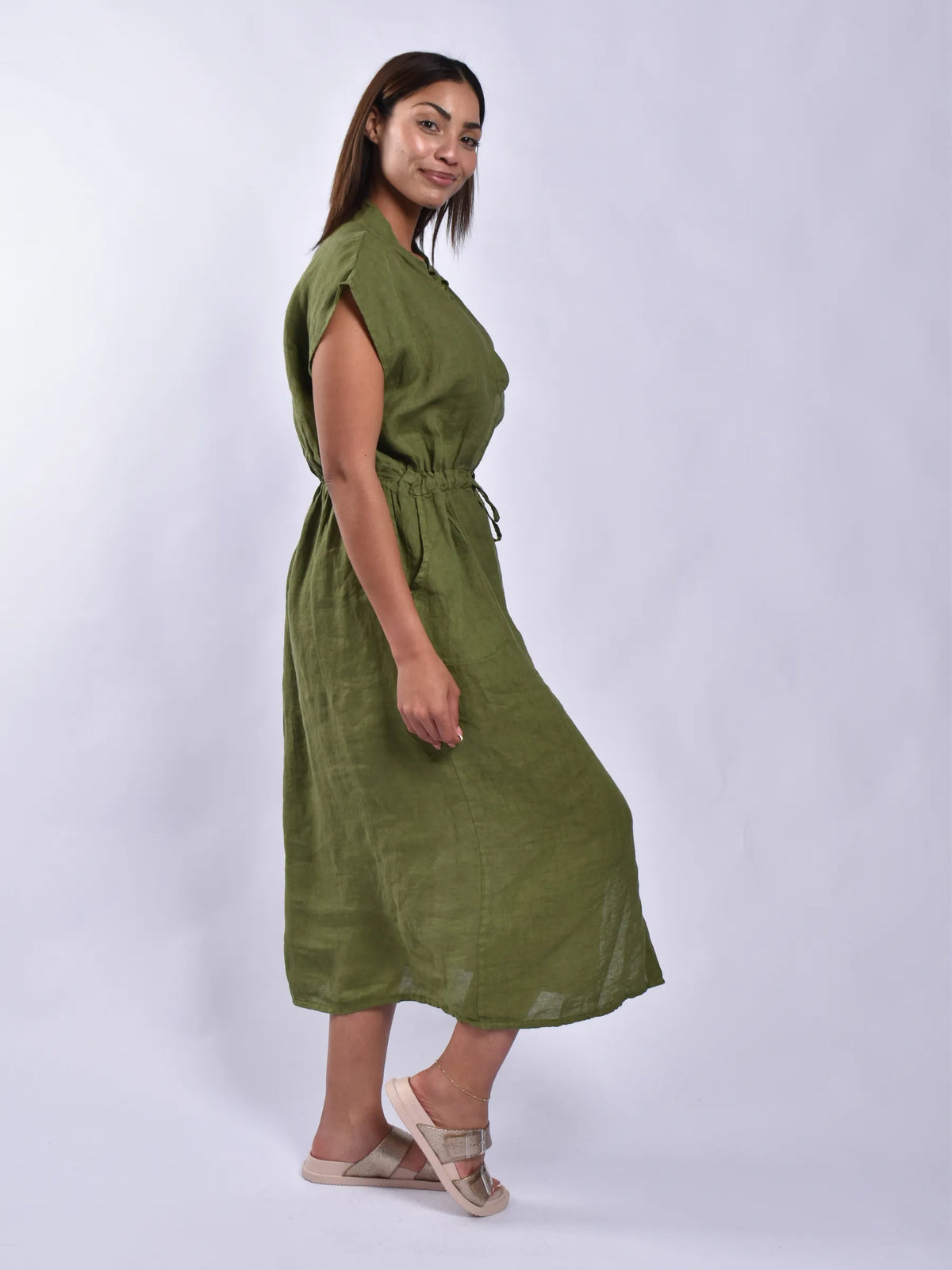 Made In Italy Linen Long Dress