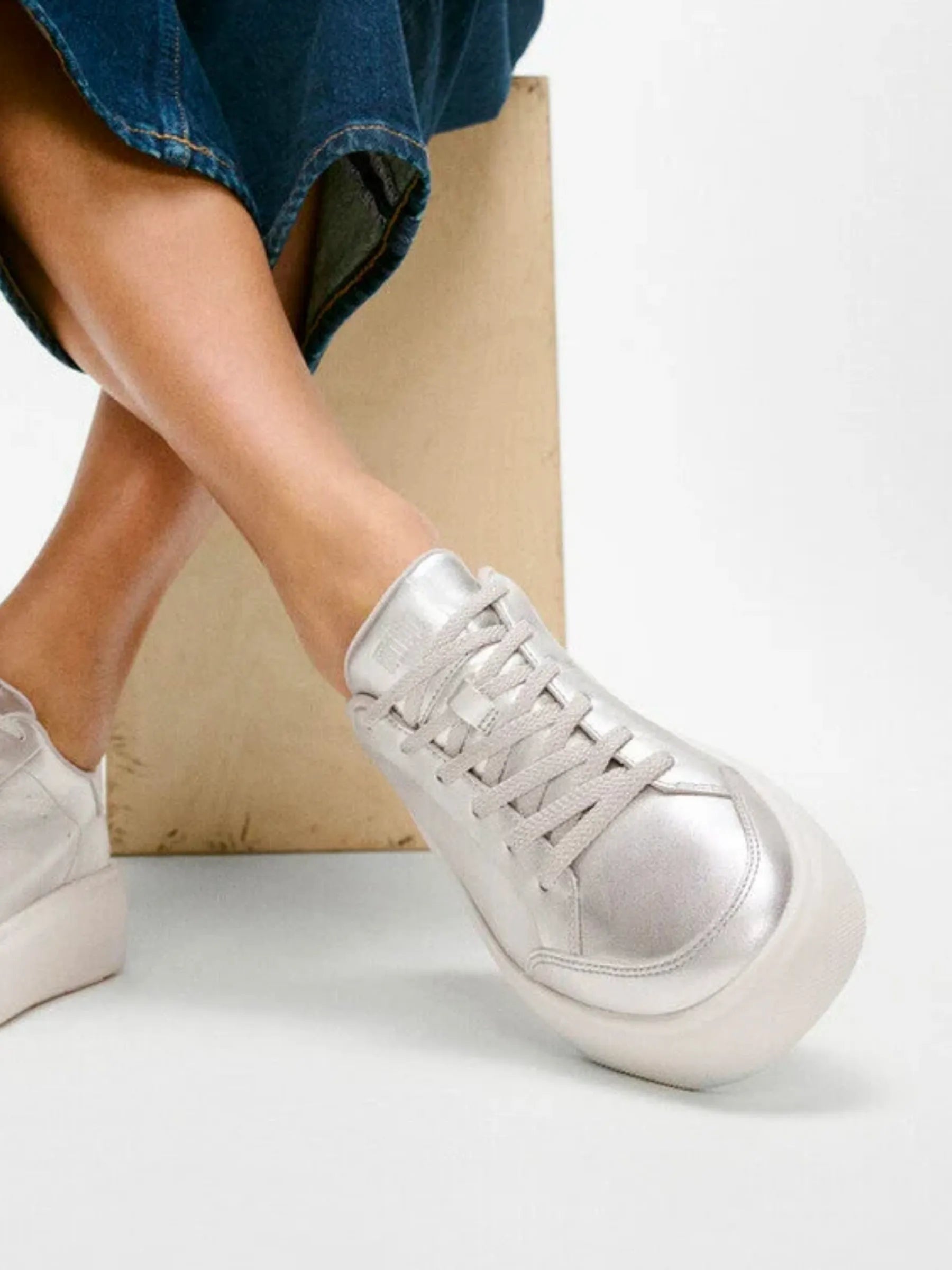 FITFLOP PLATINO RTG METALIC LEATHER SNEAKER