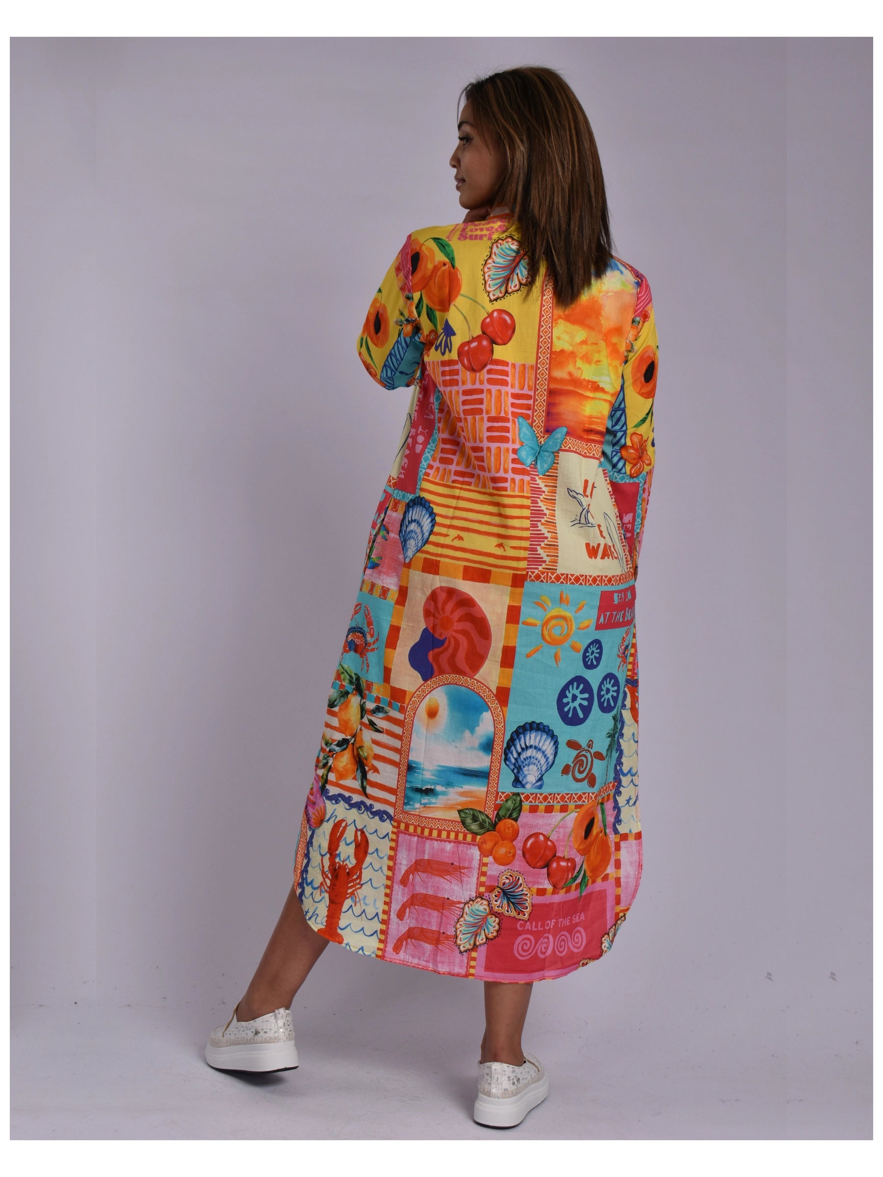 JOLIE YELLOW MULTI ELMEY DRESS