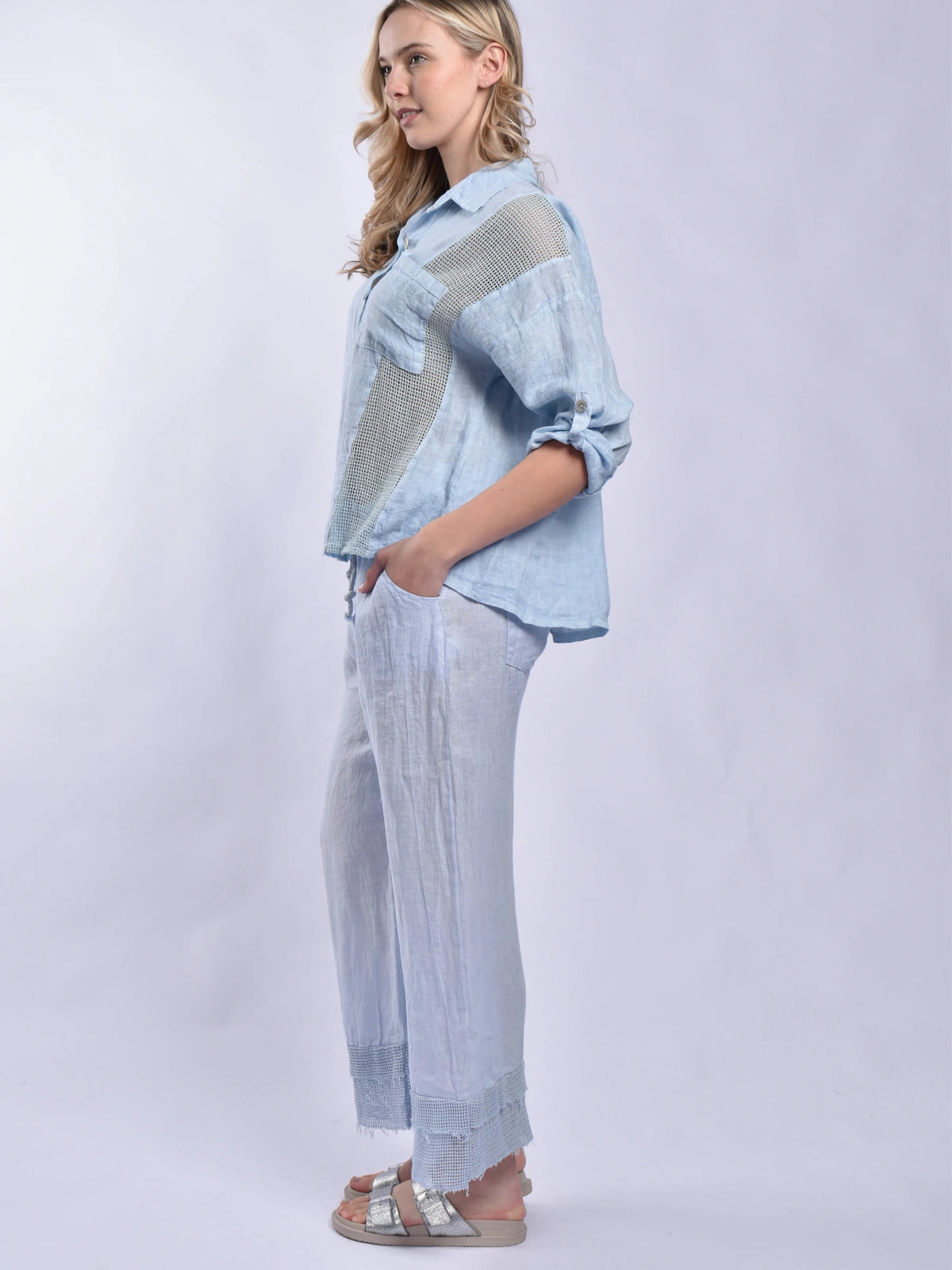 Made In Italy Pure Linen Pants