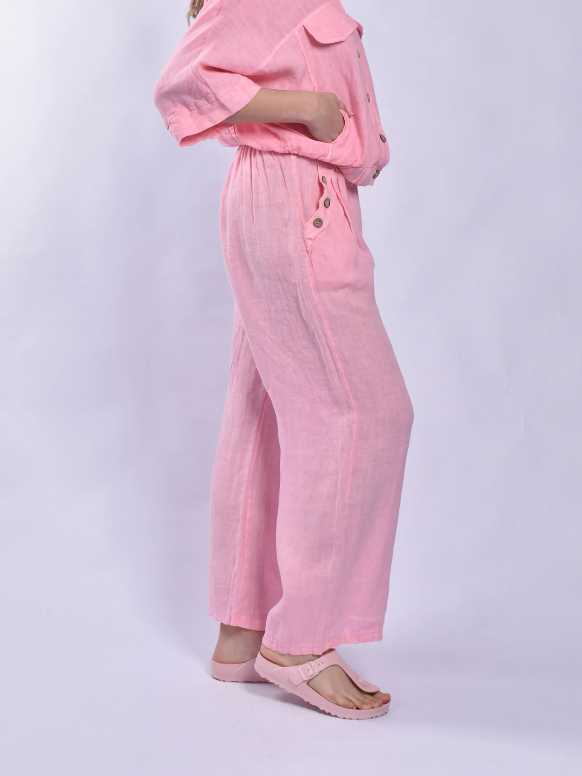 Made In Italy Linen Palazzo Pants