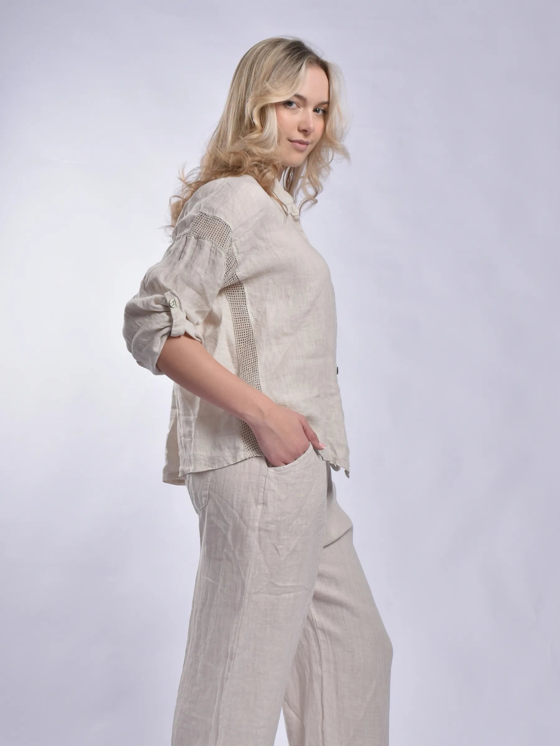 Made In Italy Pure Linen Blouse