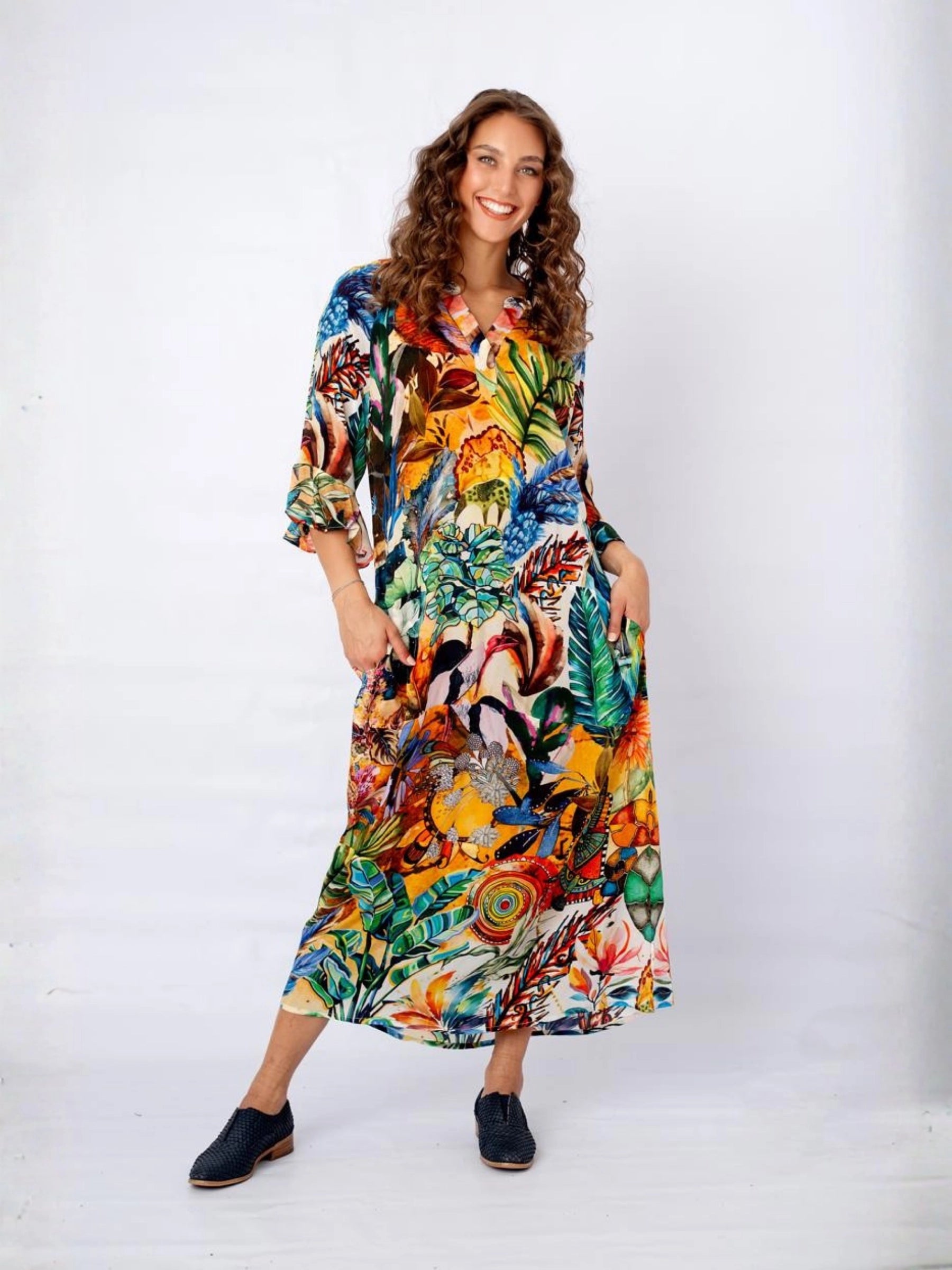 ICONIC HARVEST LEAVES JUBILEE DRESS