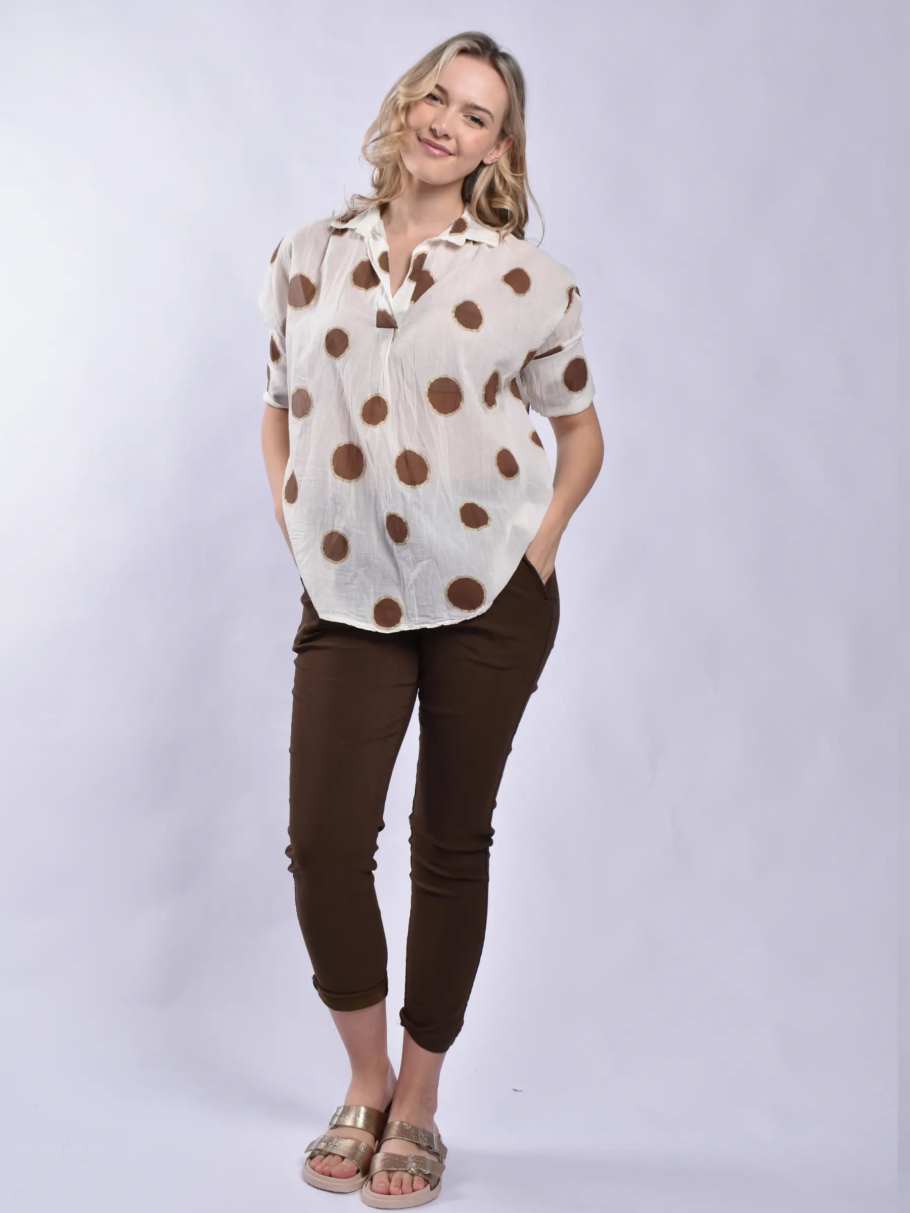 Made In Italy Polkadot Blouse