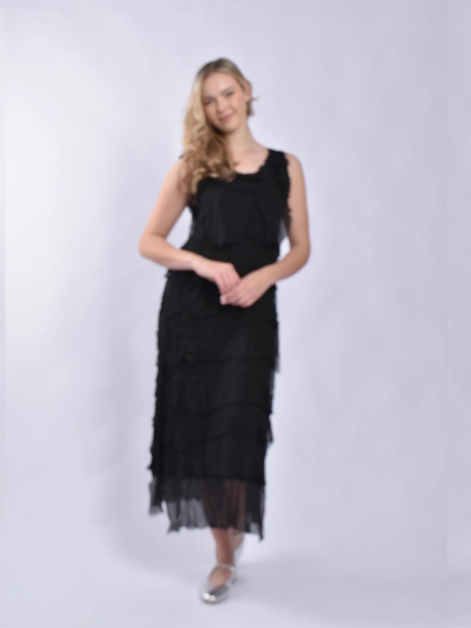 MADE IN ITALY LONG FRILL DRESS