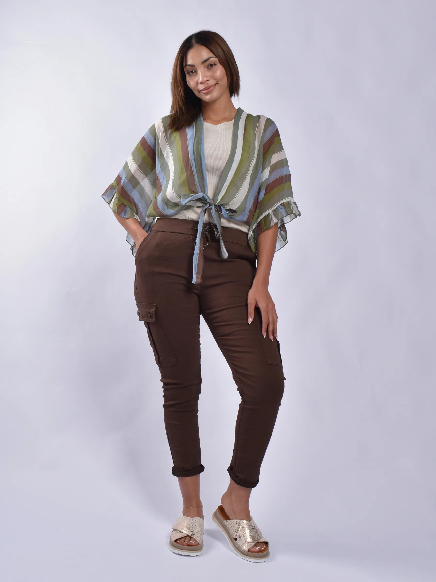 Made In Itale Tie Front Top