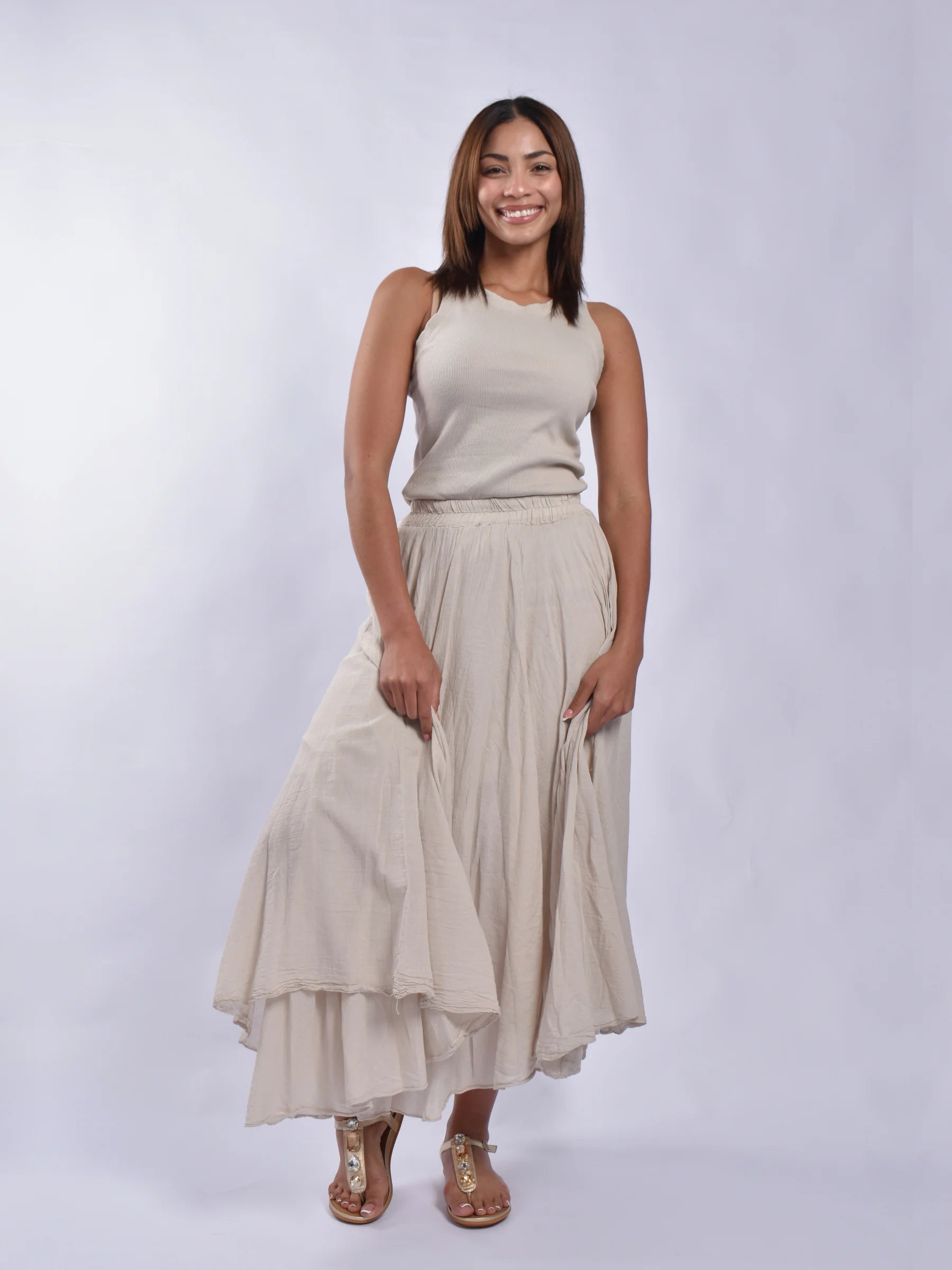 Made In Italy Cotton Skirt