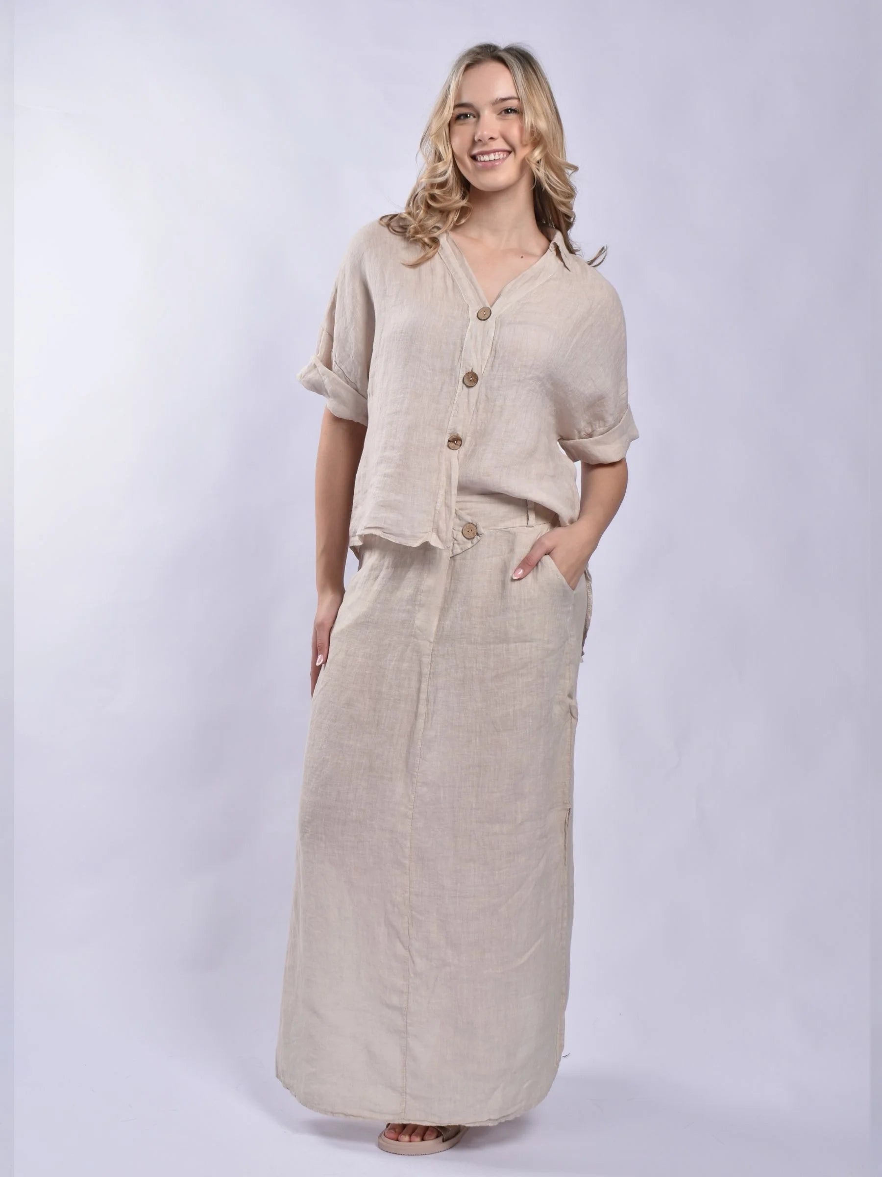 MADE IN ITALY LINEN SKIRT