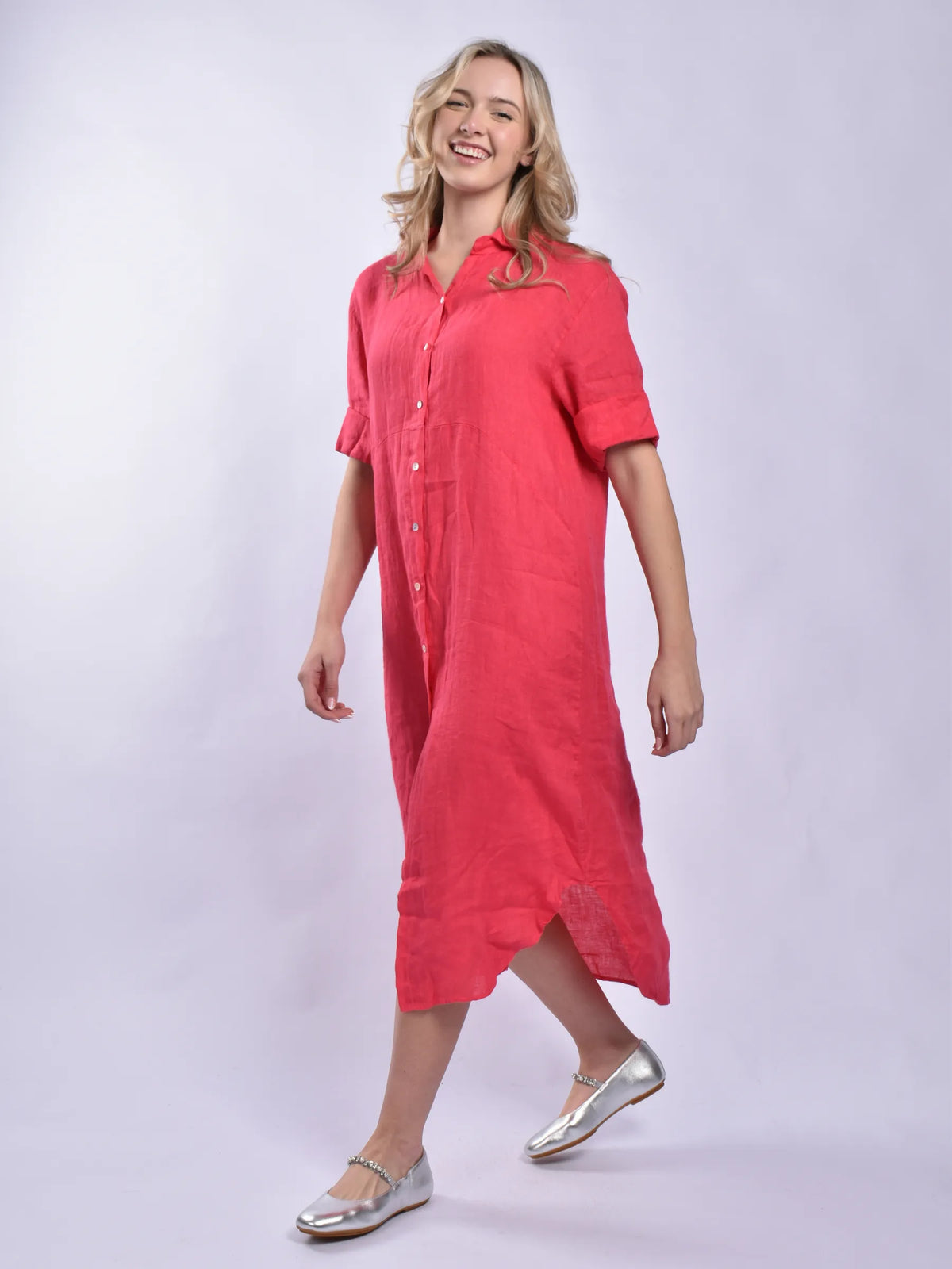 Made In Italy Linen Long Dress