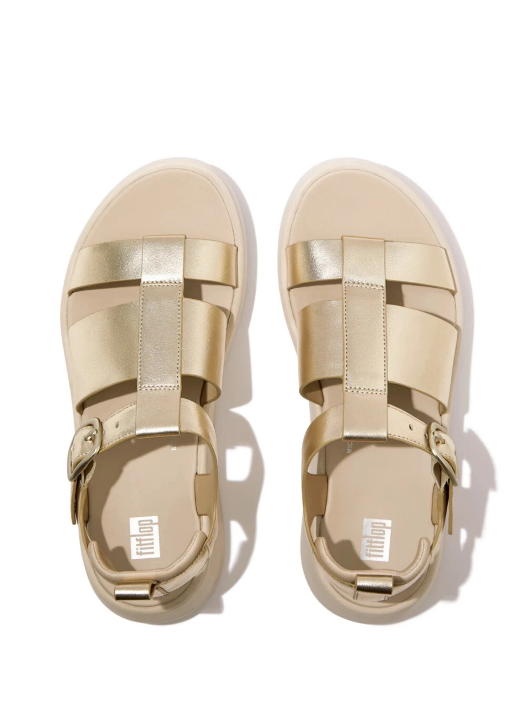 Fit Flop F-Mode Metallic Leather Flatform Fisher Sandals