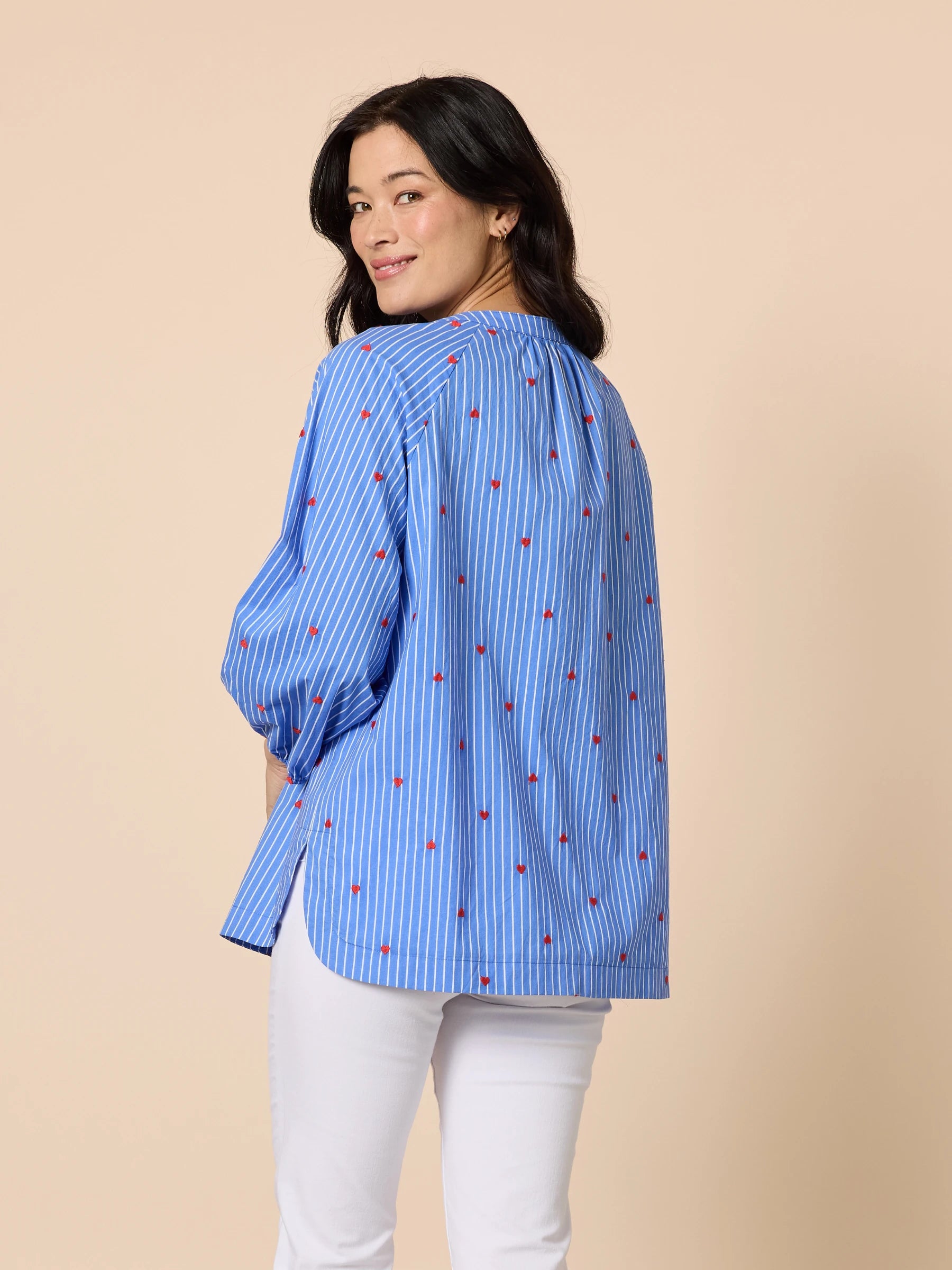 GORDON SMITH BLUE WHITE CHERISH TOP
