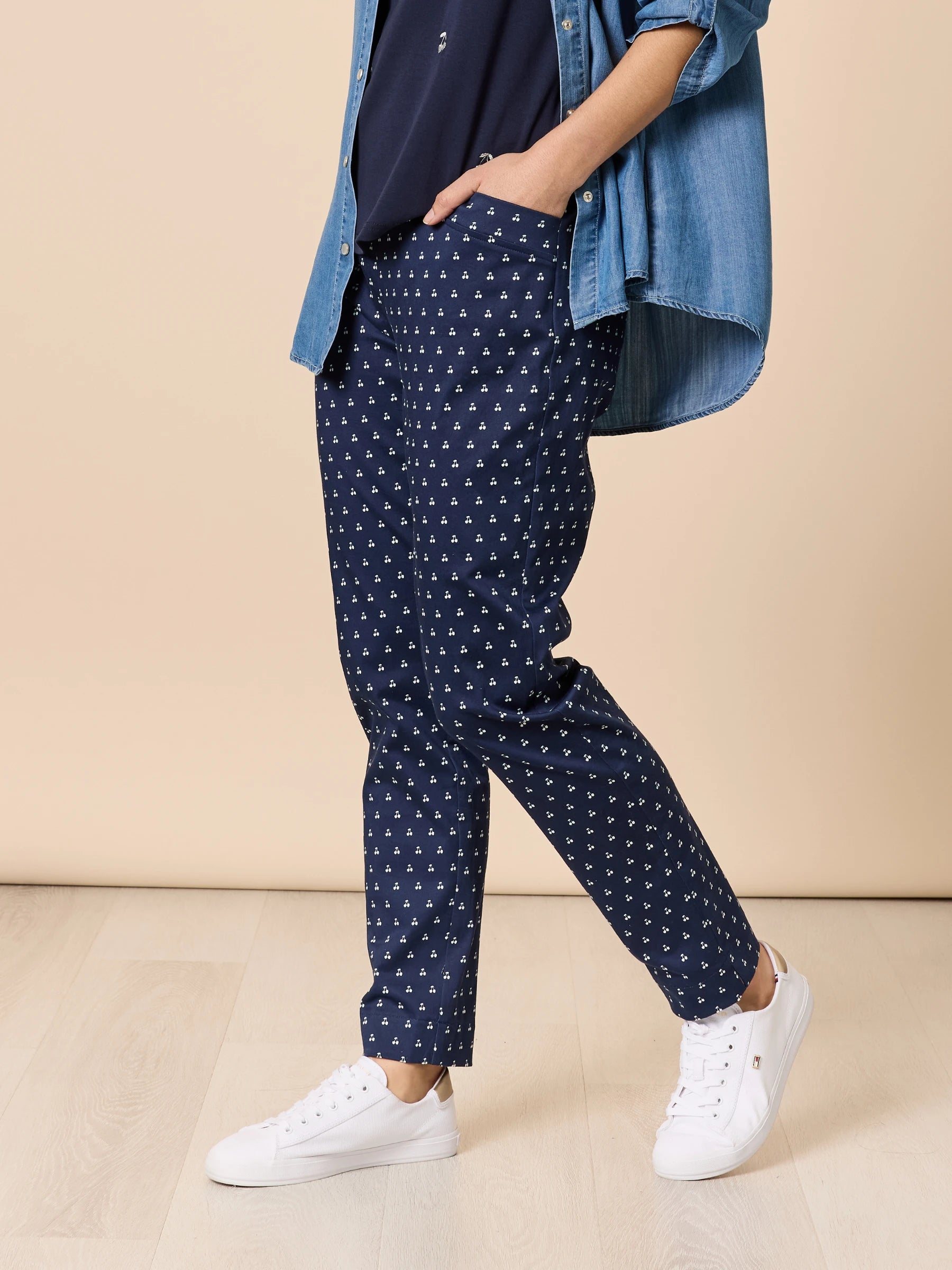 GORDON SMITH NAVY MULTI CHERRY PANTS