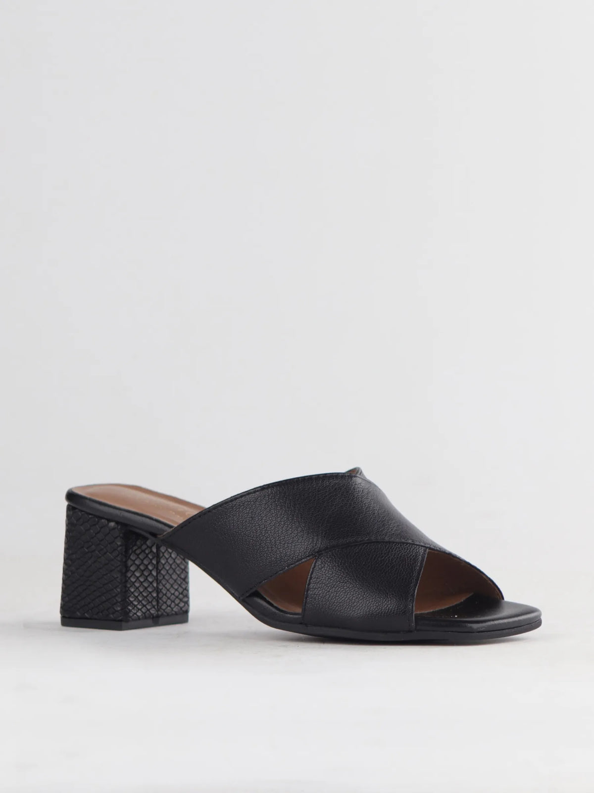 Froggie Crisscross Block Heel Mule
